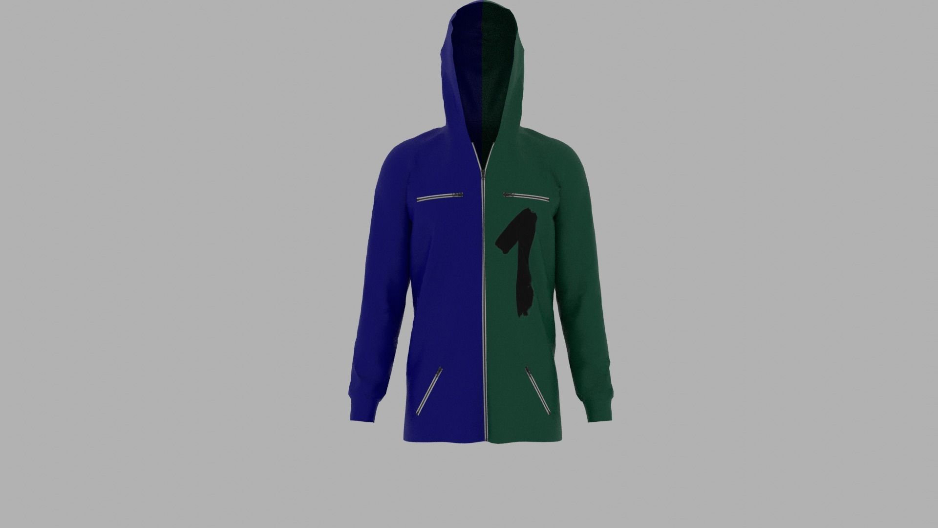 Hoodie mannequin wearing Low-poly 3D model_1