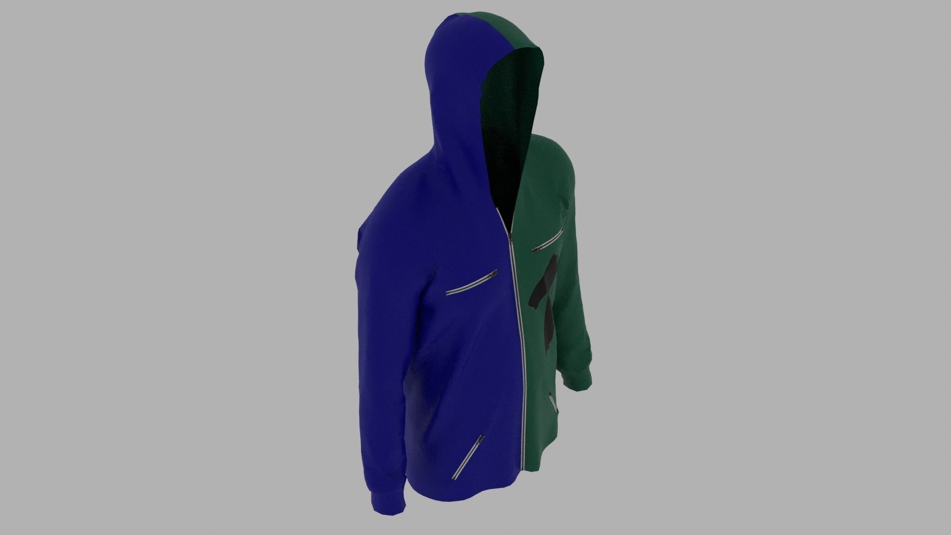Hoodie mannequin wearing Low-poly 3D model_7