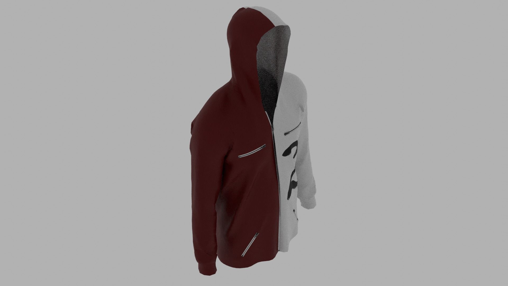Hoodie mannequin wearing Low-poly 3D model_7