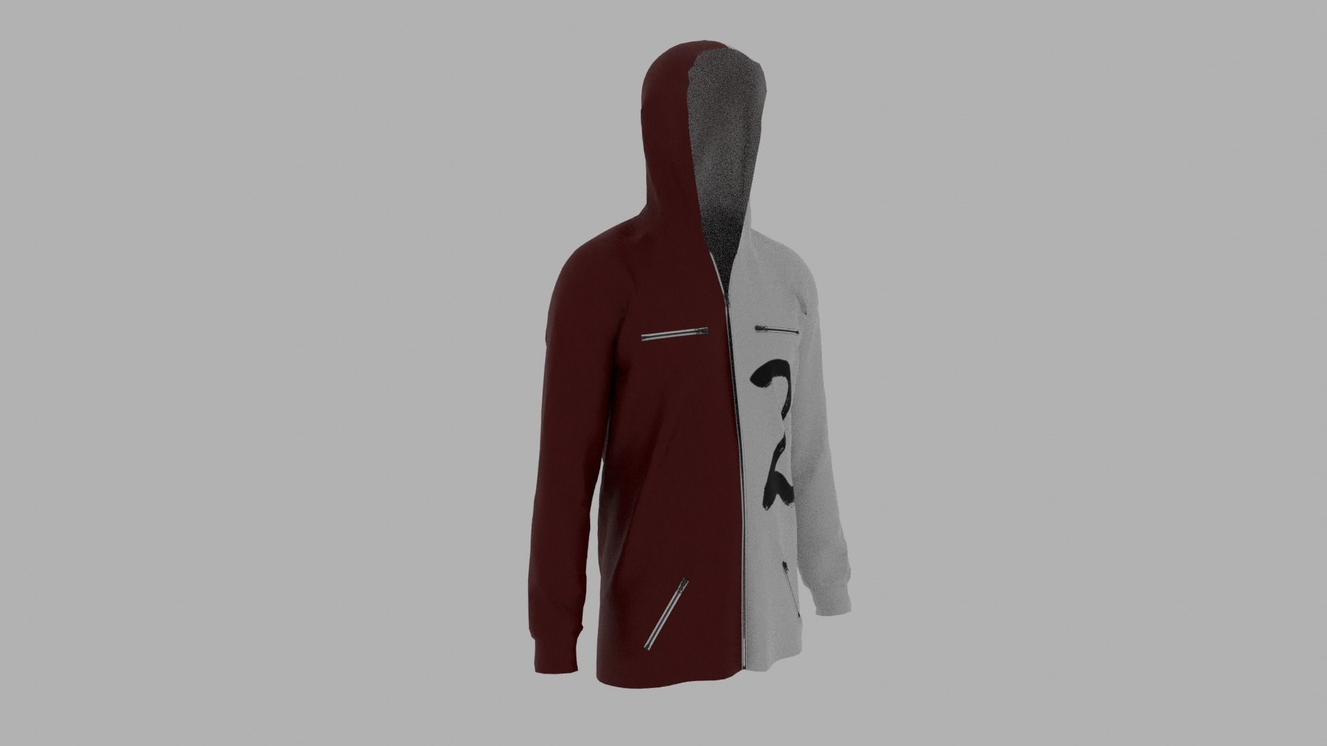 Hoodie mannequin wearing Low-poly 3D model_3