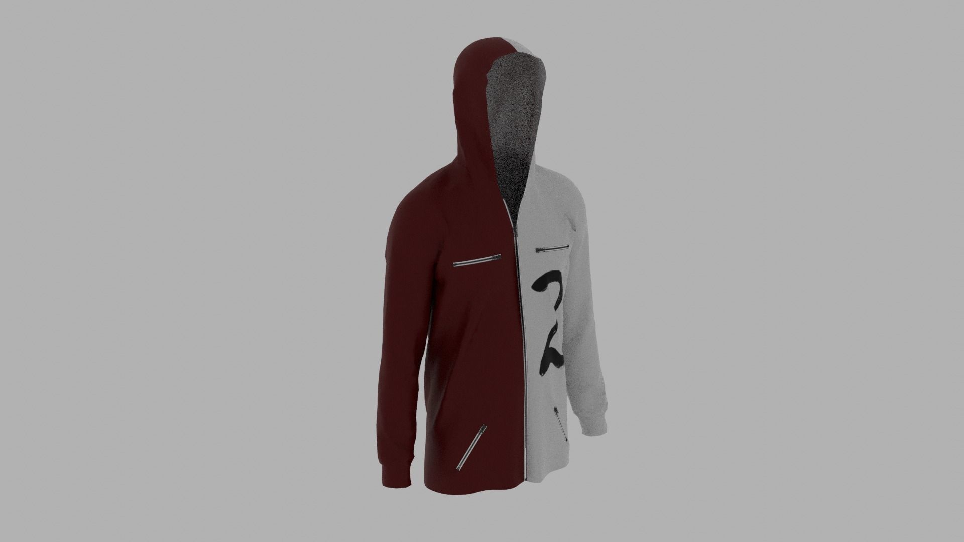 Hoodie mannequin wearing Low-poly 3D model_4