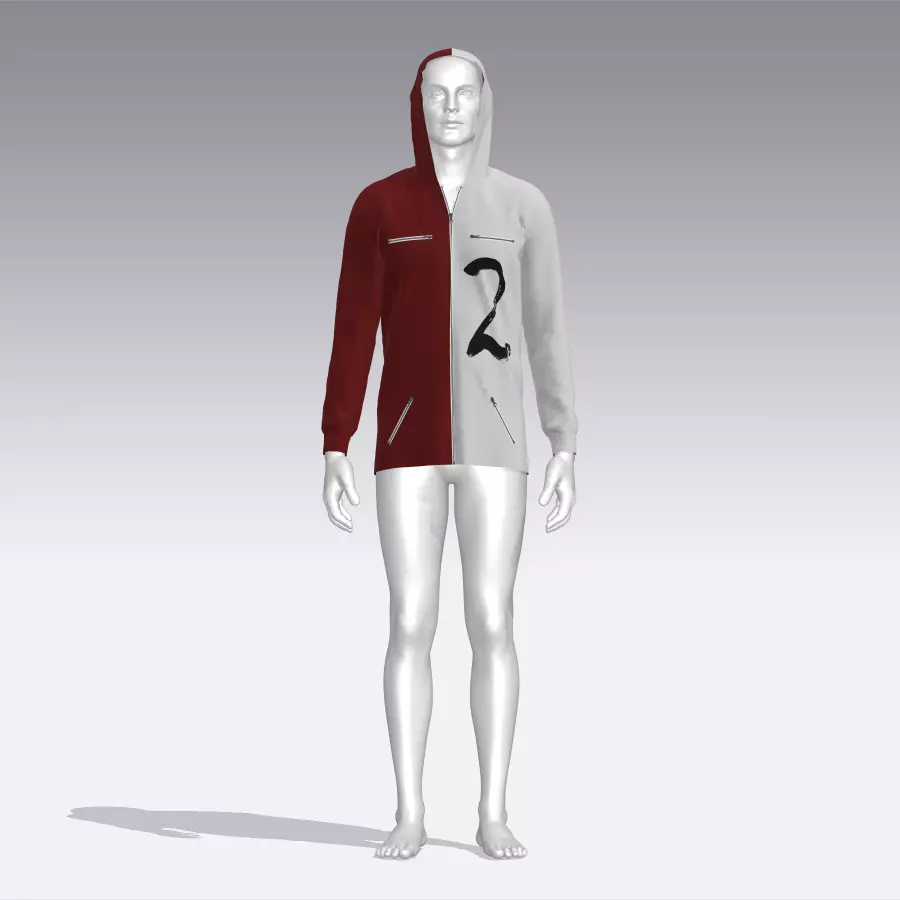 Hoodie mannequin wearing Low-poly 3D model_0