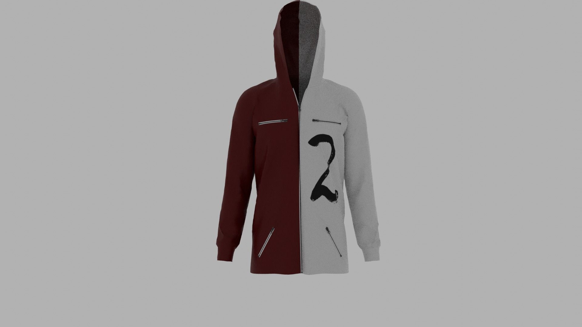 Hoodie mannequin wearing Low-poly 3D model_1