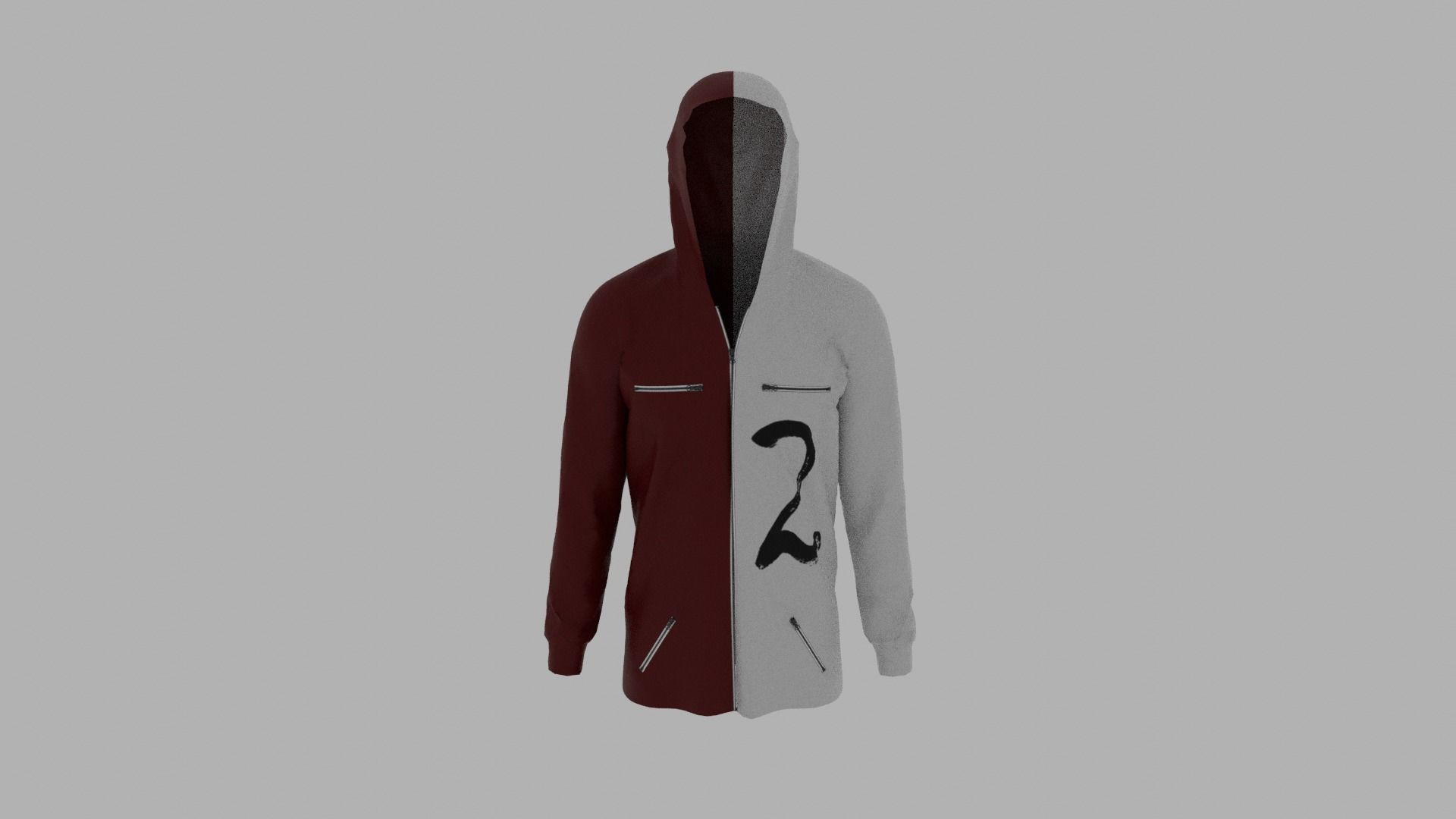 Hoodie mannequin wearing Low-poly 3D model_5