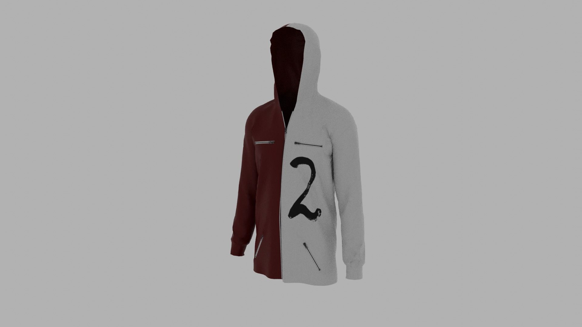 Hoodie mannequin wearing Low-poly 3D model_2