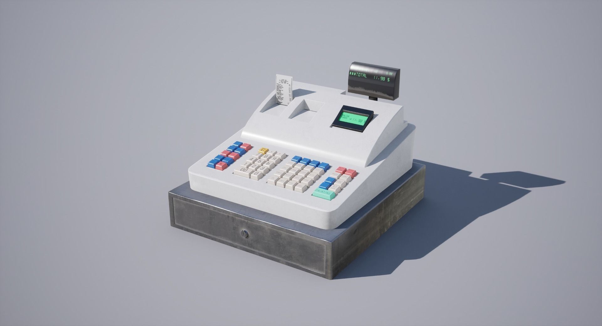 Cash Register Low-poly 3D model_7