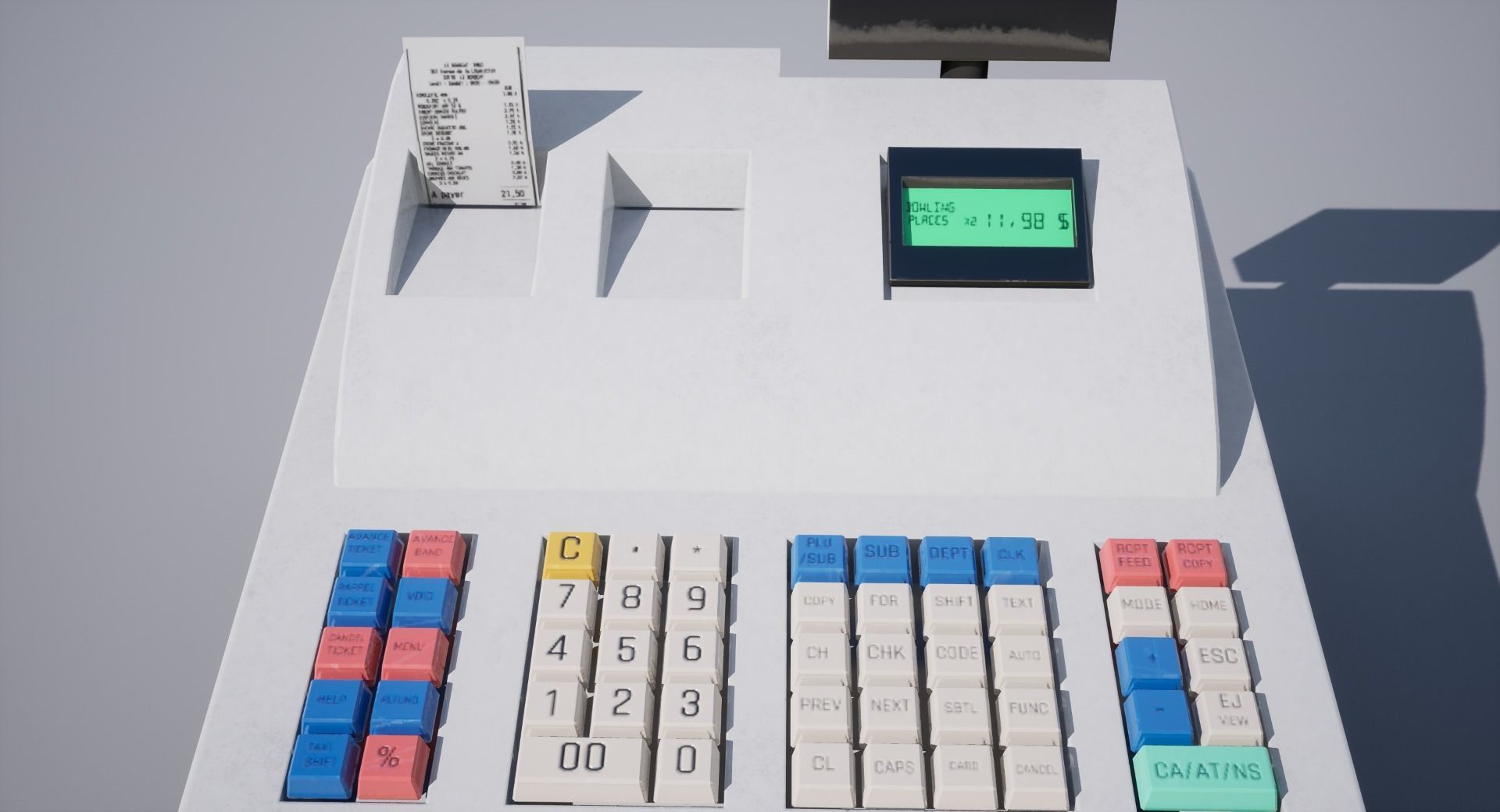 Cash Register Low-poly 3D model_5