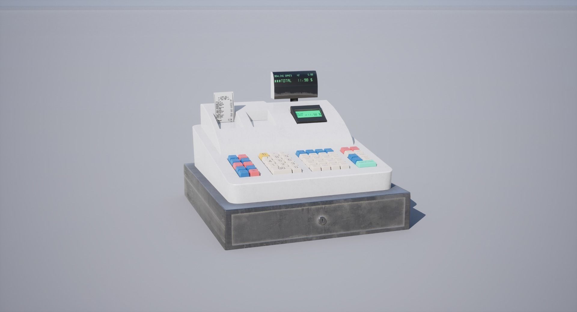 Cash Register Low-poly 3D model_11