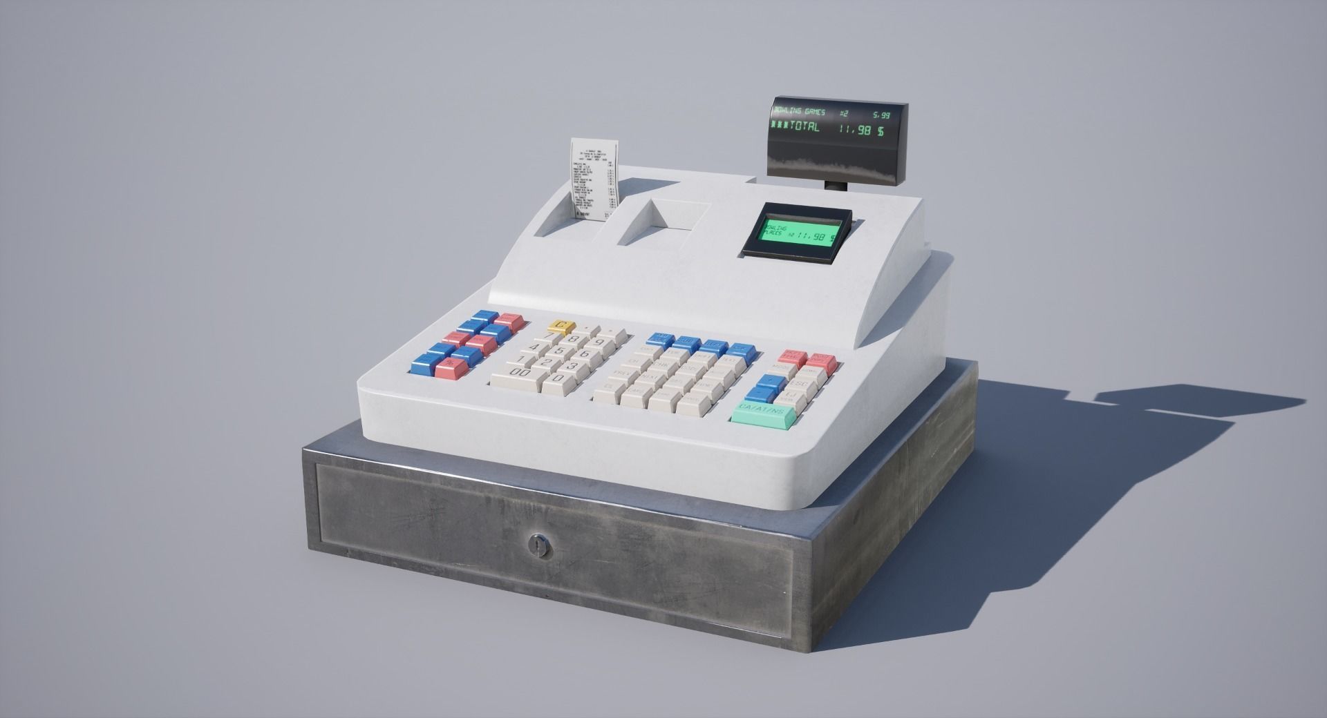 Cash Register Low-poly 3D model_6