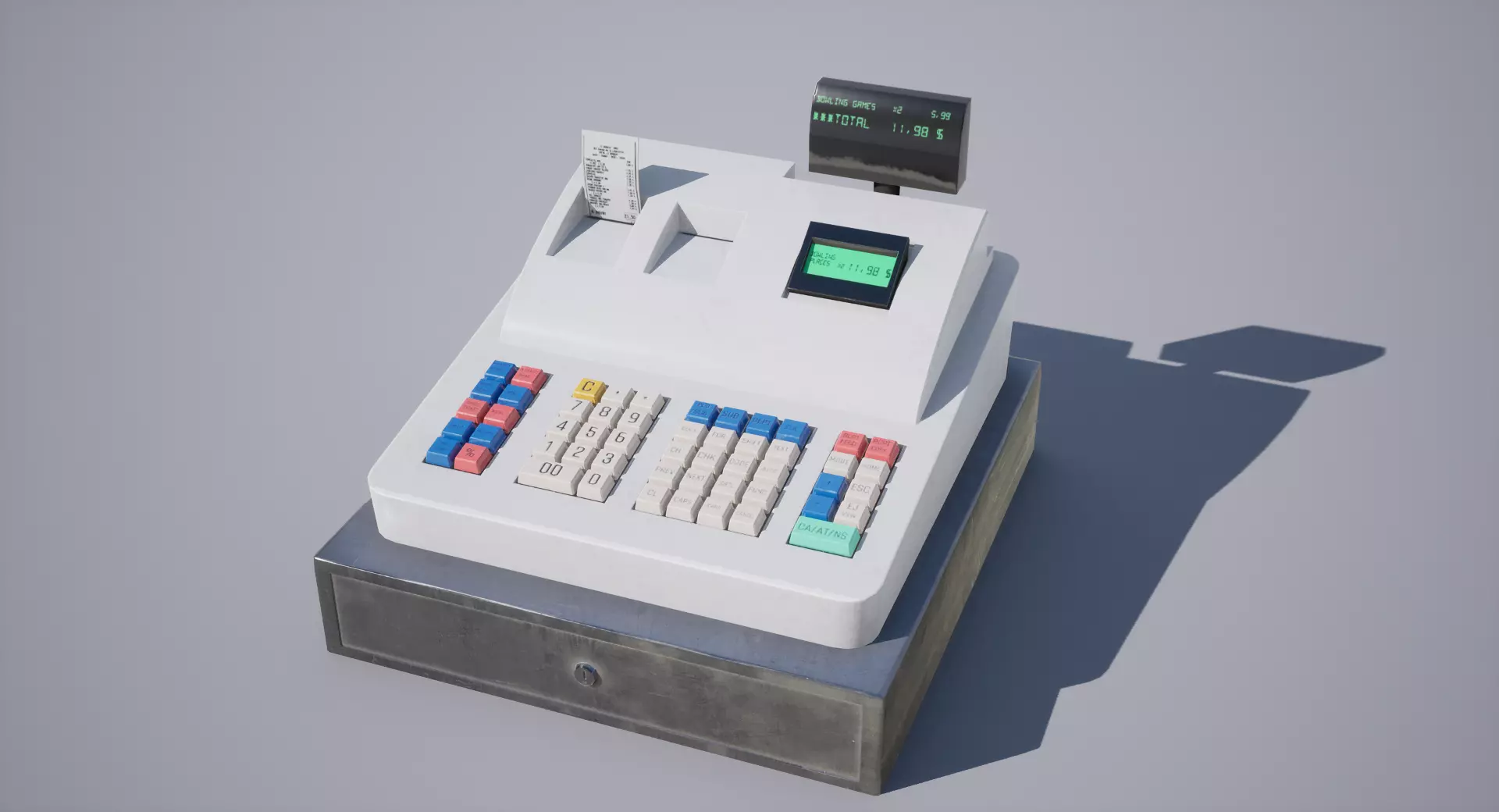 Cash Register Low-poly 3D model_0