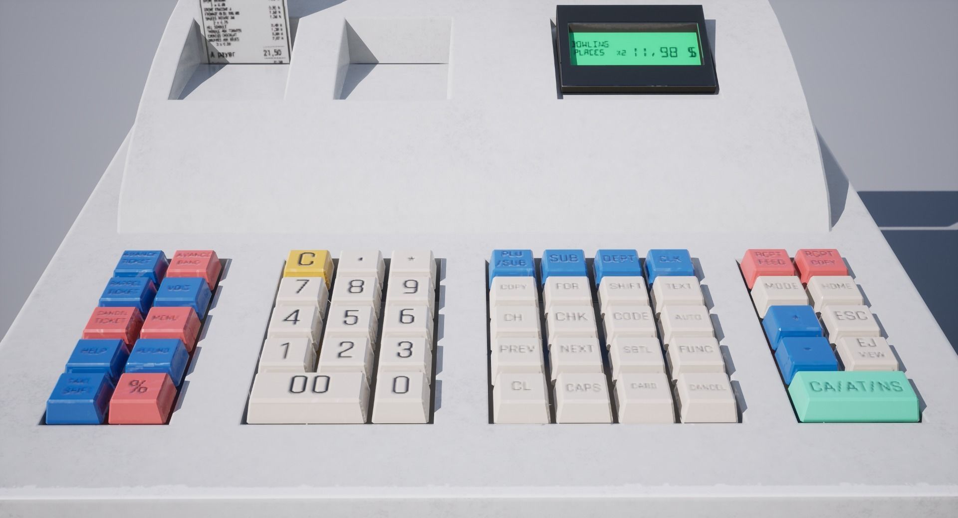 Cash Register Low-poly 3D model_9