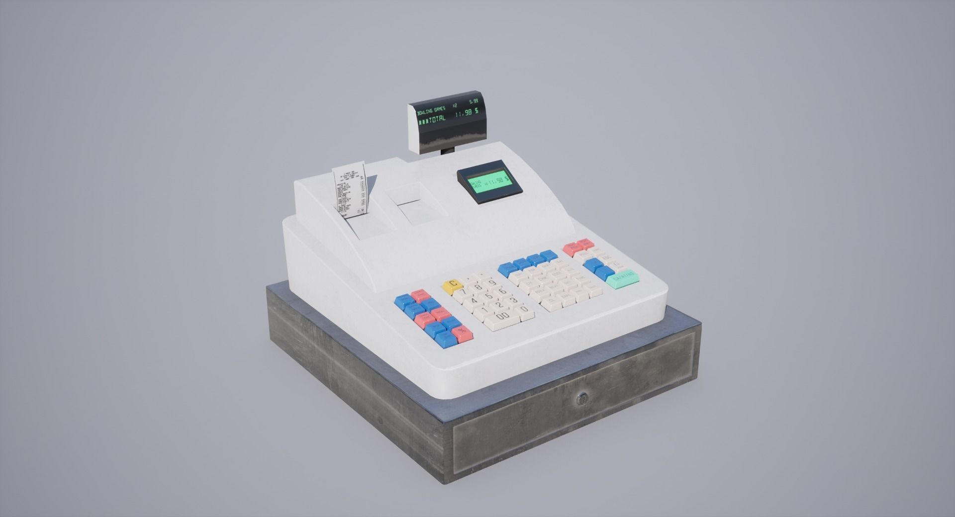 Cash Register Low-poly 3D model_4