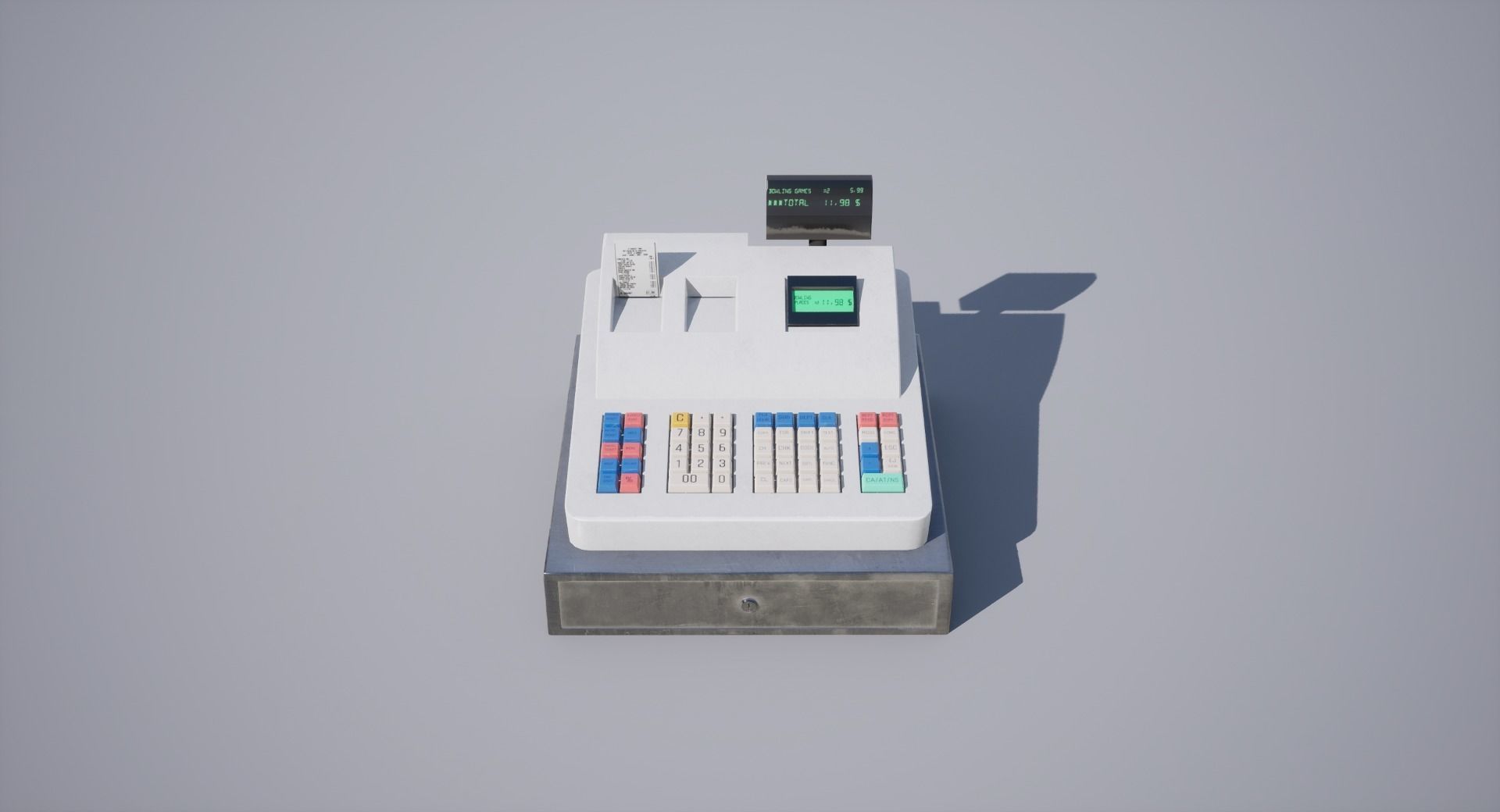 Cash Register Low-poly 3D model_10