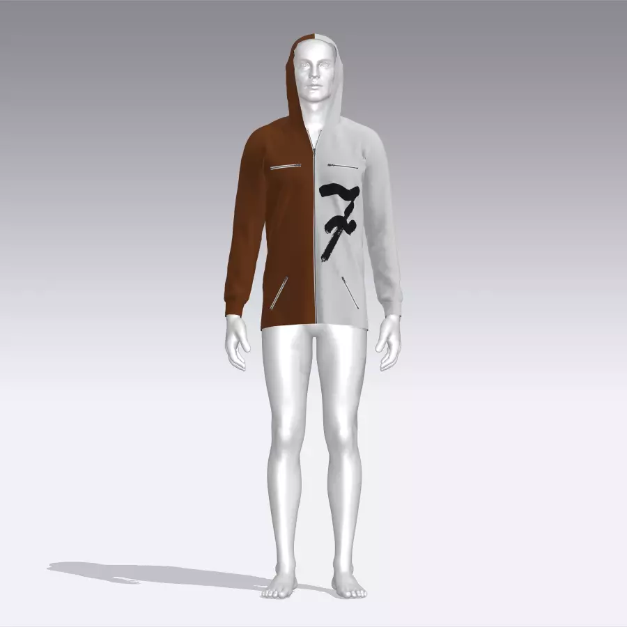Hoodie mannequin wearing Low-poly 3D model_0