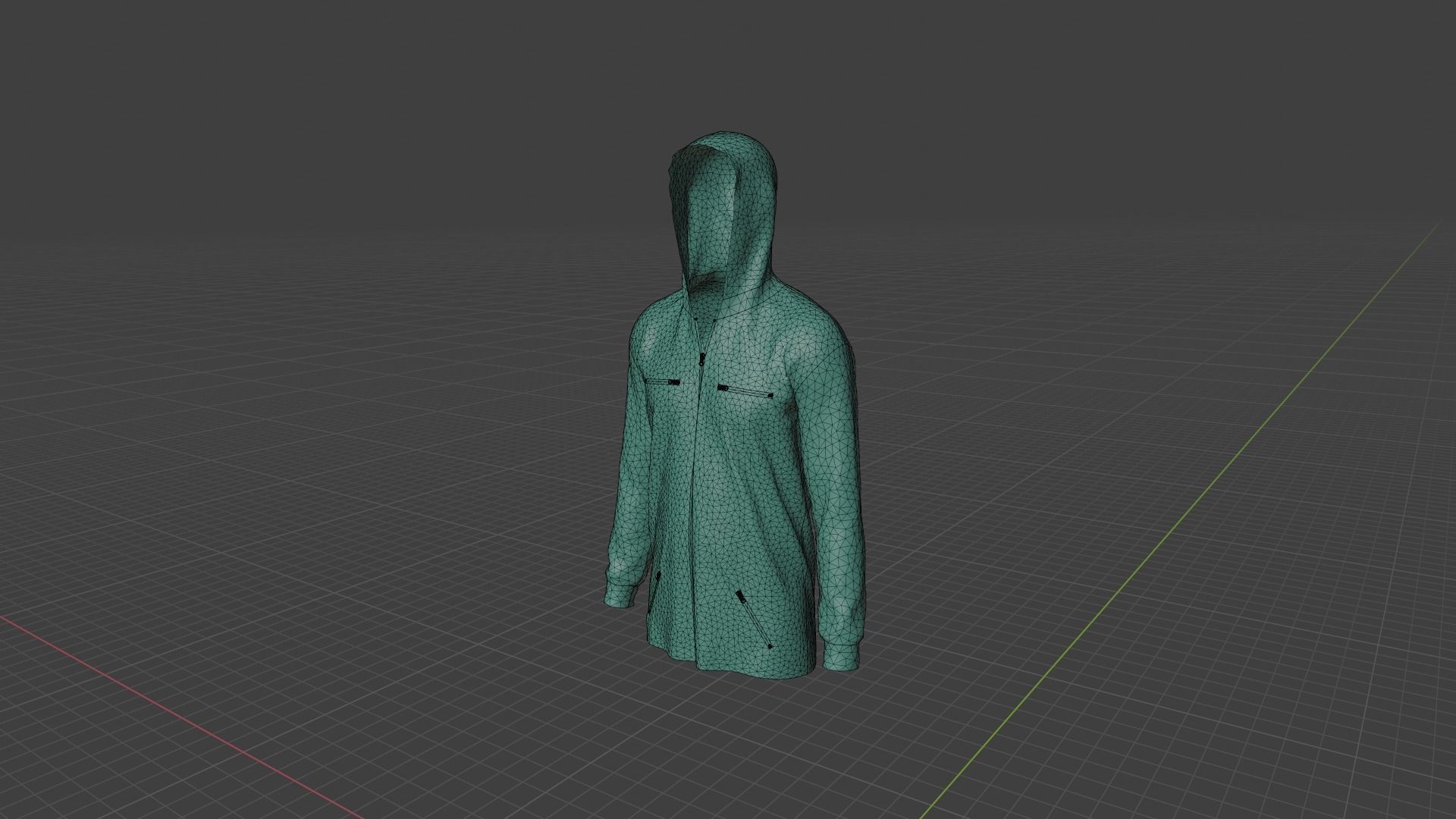 Hoodie mannequin wearing Low-poly 3D model_9