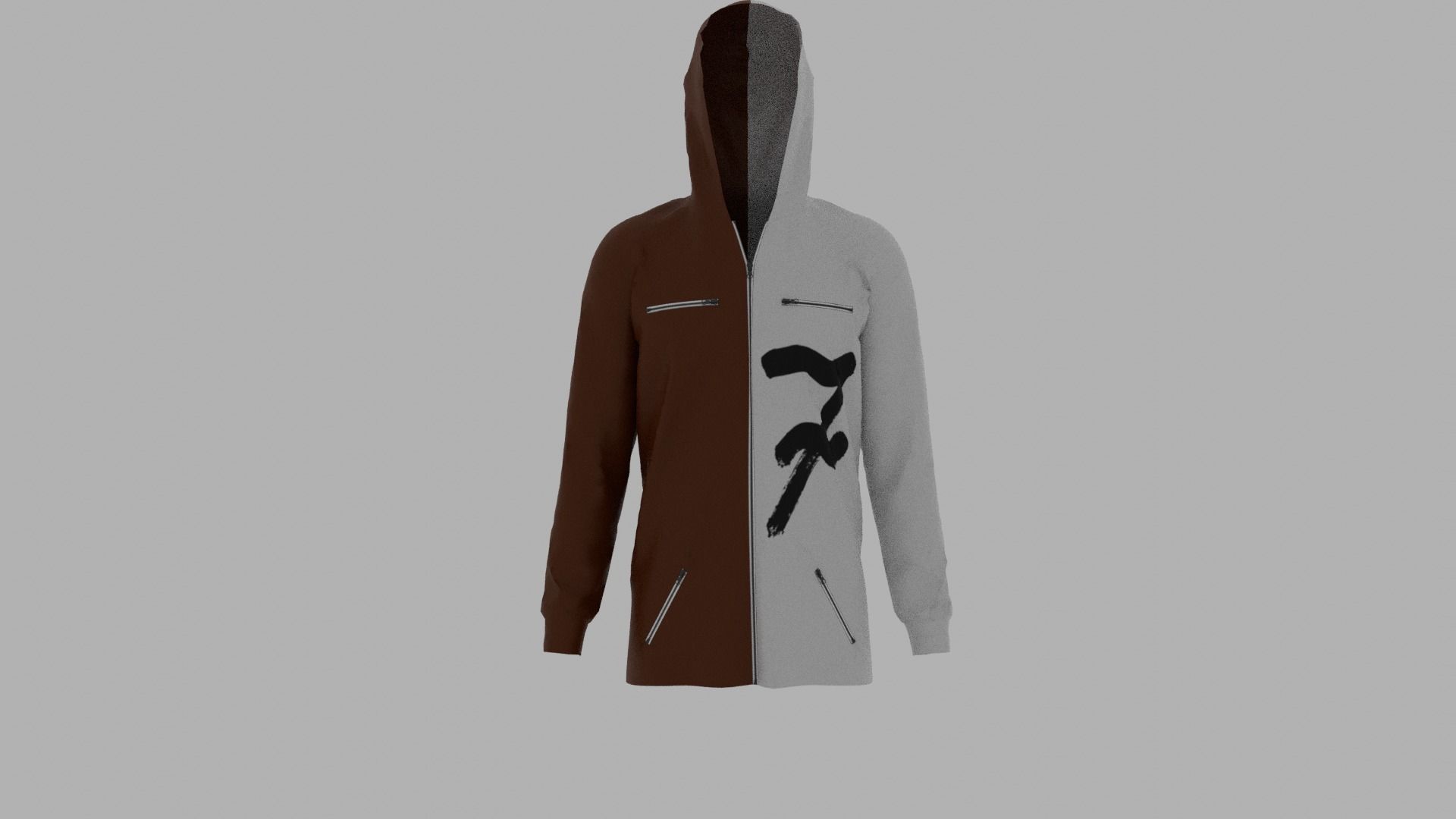 Hoodie mannequin wearing Low-poly 3D model_1