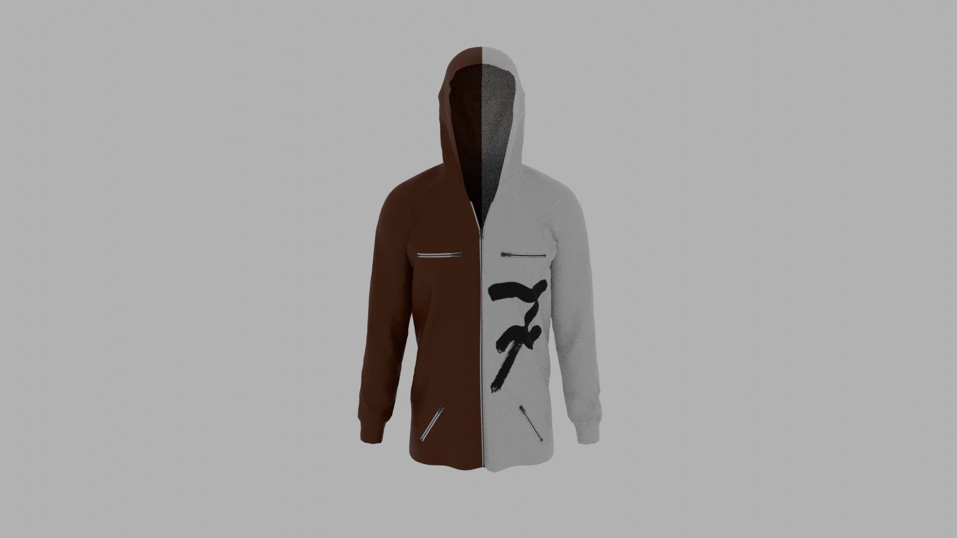 Hoodie mannequin wearing Low-poly 3D model_5