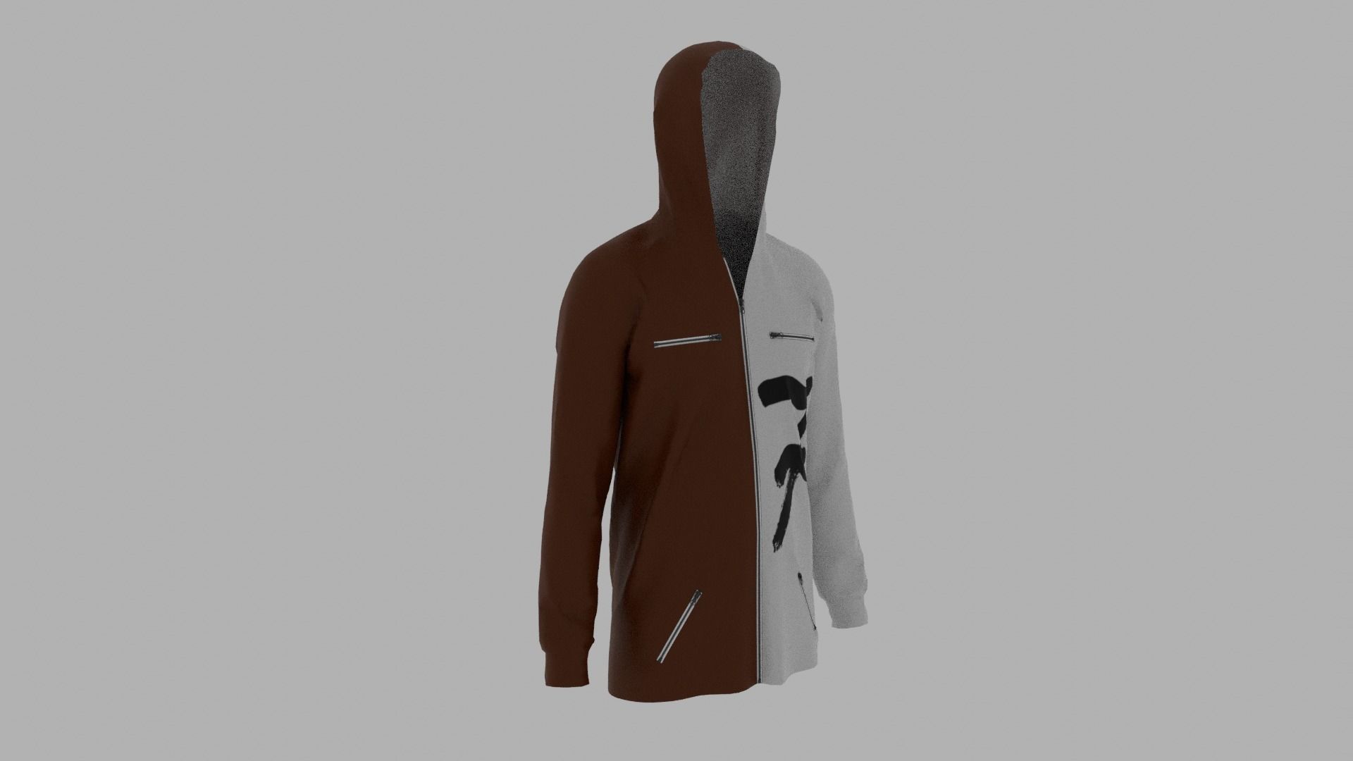 Hoodie mannequin wearing Low-poly 3D model_3