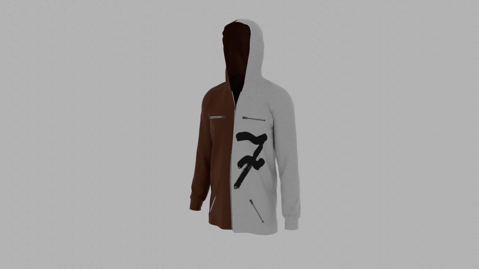 Hoodie mannequin wearing Low-poly 3D model_2