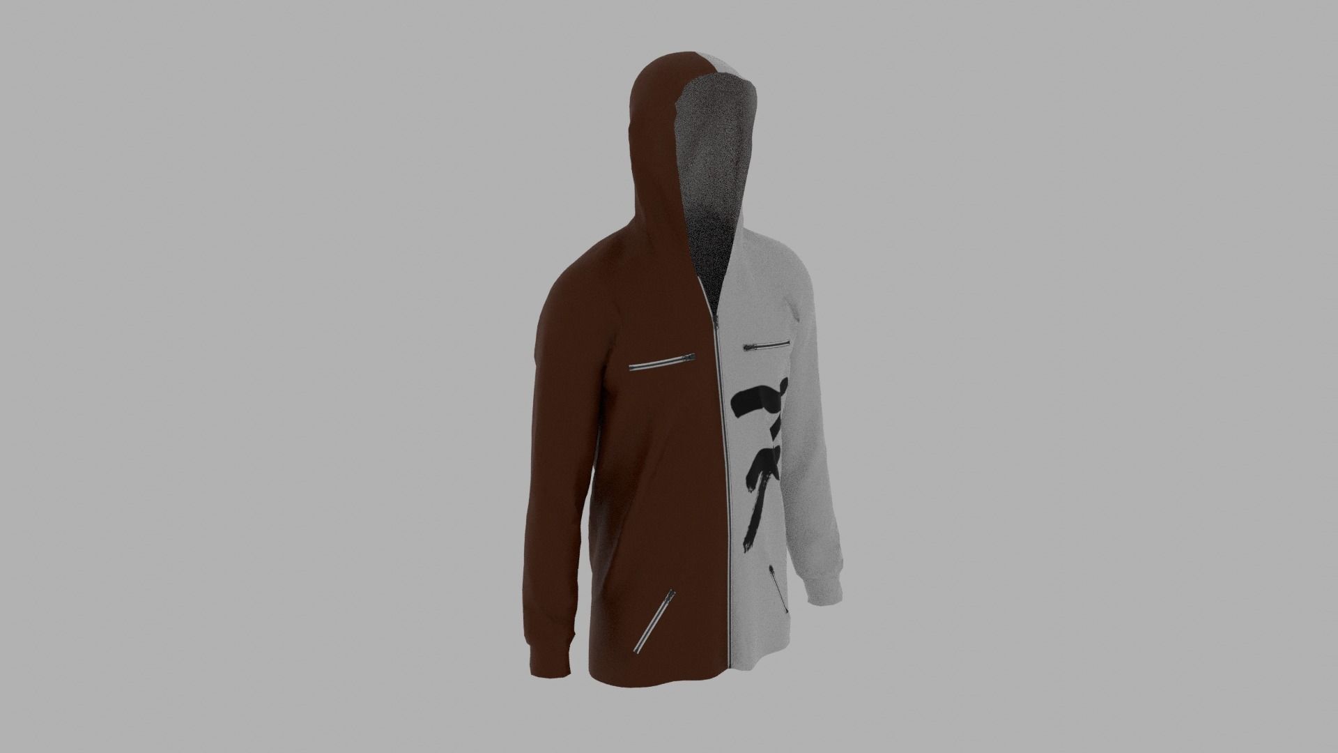 Hoodie mannequin wearing Low-poly 3D model_4