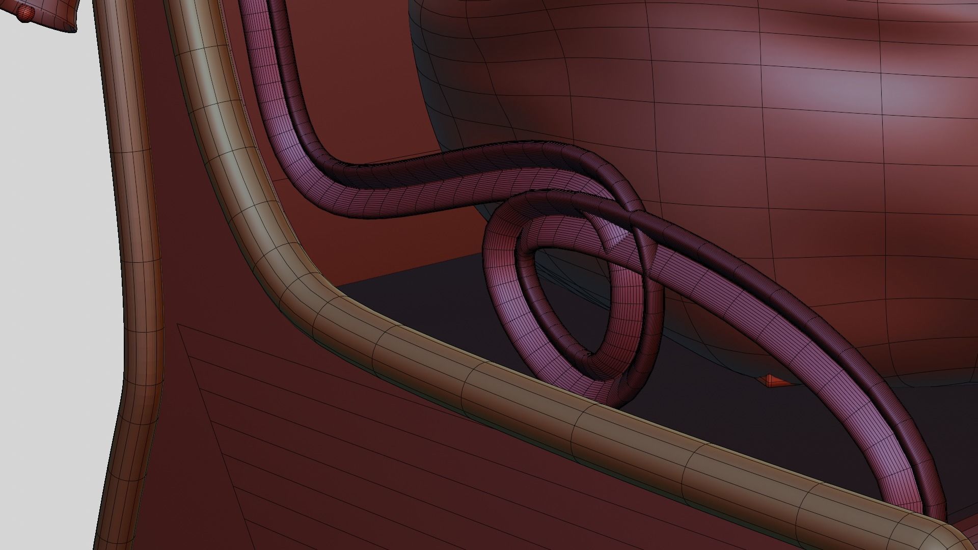 Santa Claus Sleigh Sledge 3D model_9