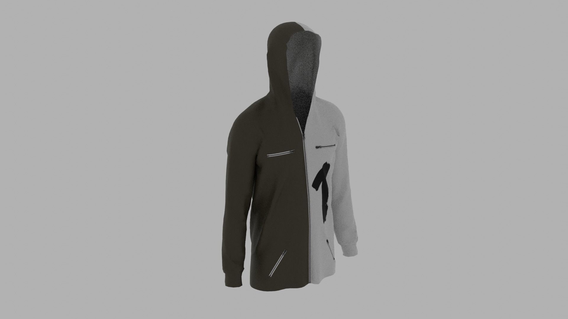 Hoodie mannequin wearing Low-poly 3D model_4