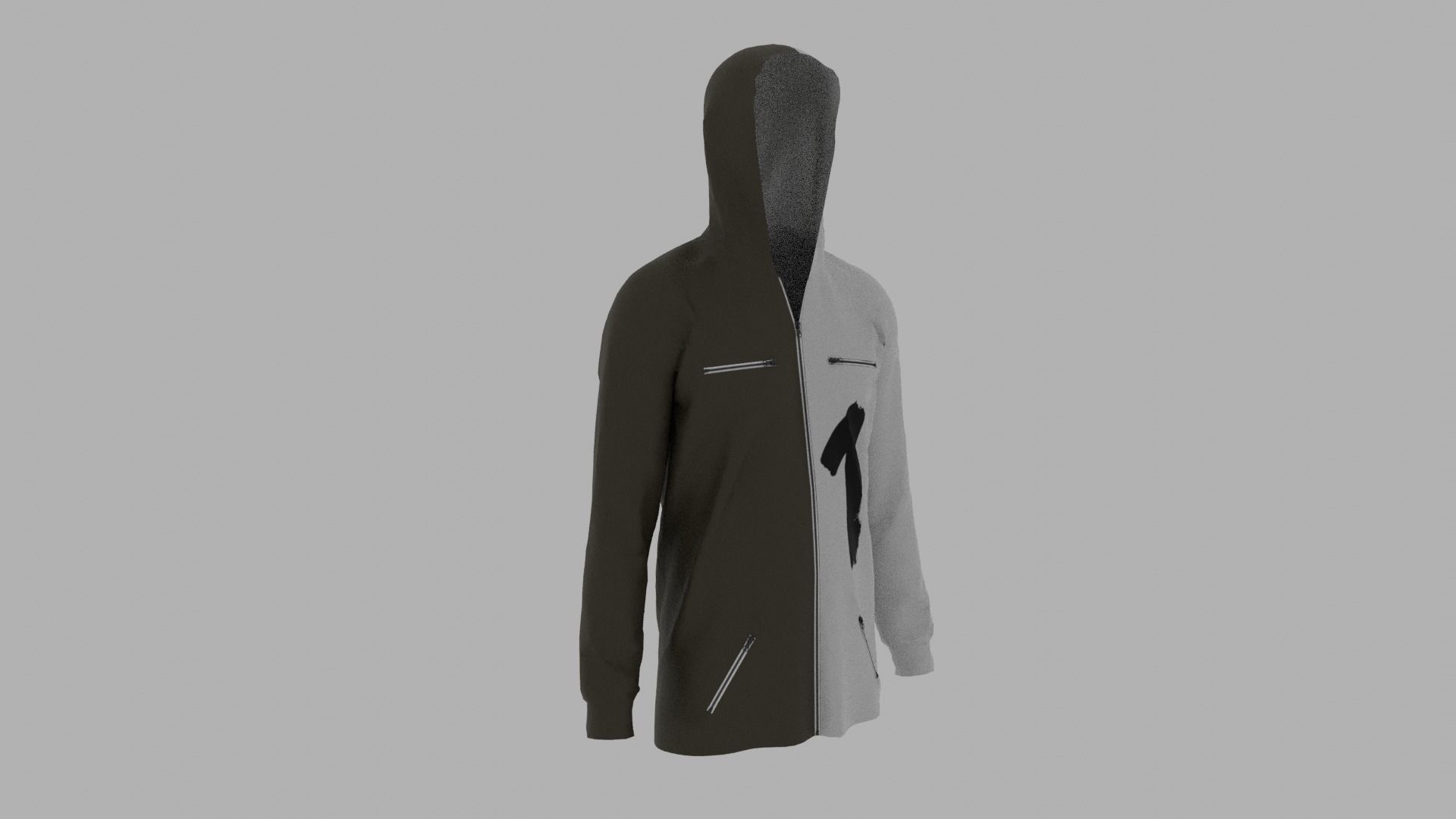 Hoodie mannequin wearing Low-poly 3D model_3
