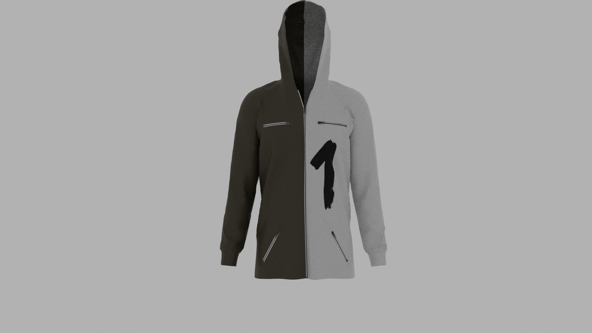 Hoodie mannequin wearing Low-poly 3D model_1