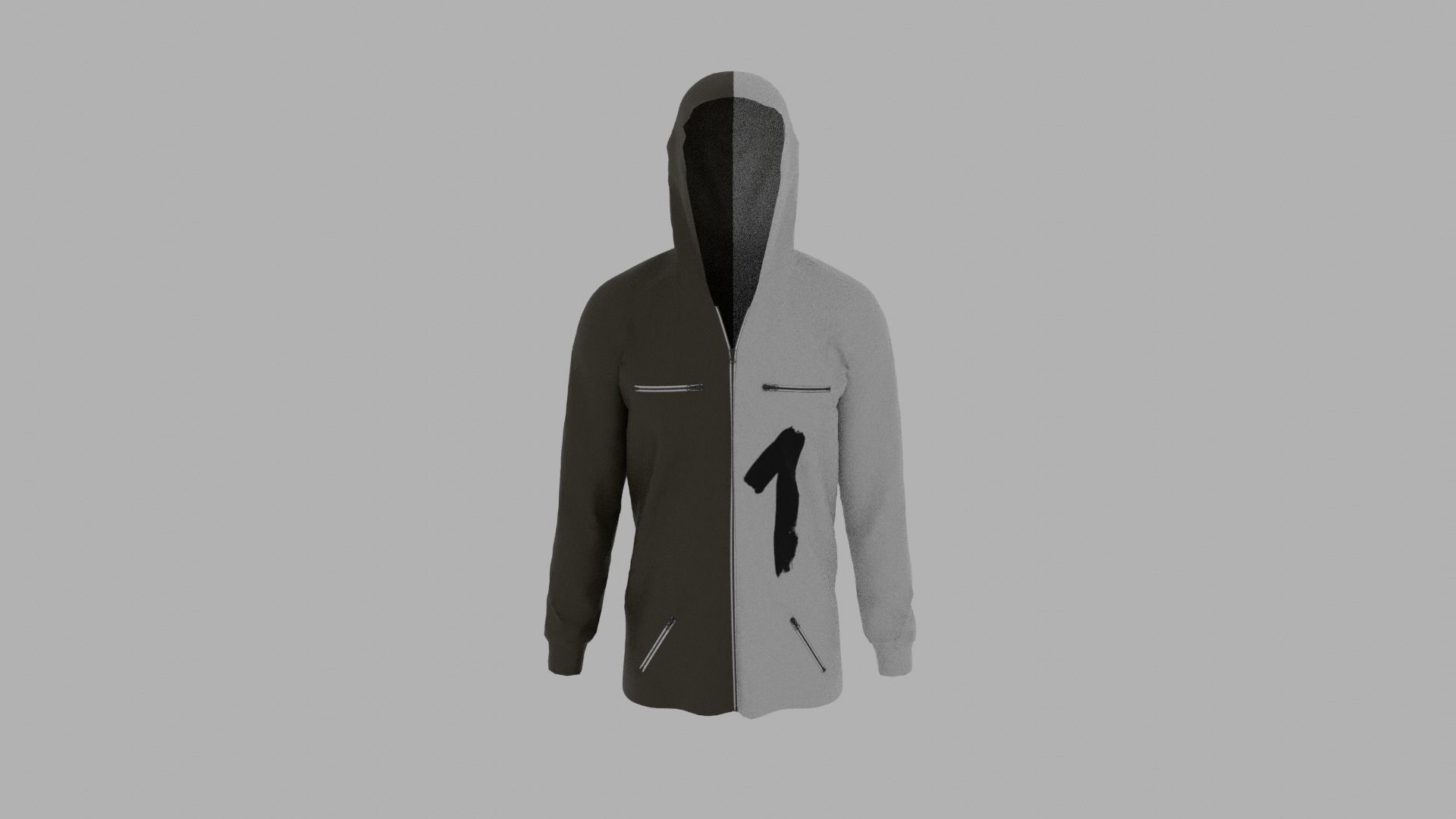 Hoodie mannequin wearing Low-poly 3D model_5