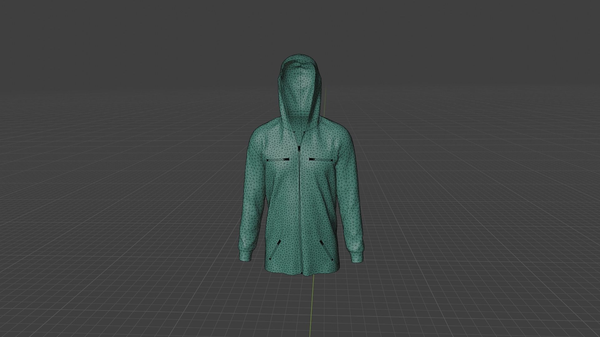 Hoodie mannequin wearing Low-poly 3D model_8