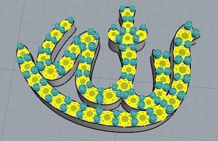 YD265 islamic bracelet with diamonds 3D print model_5