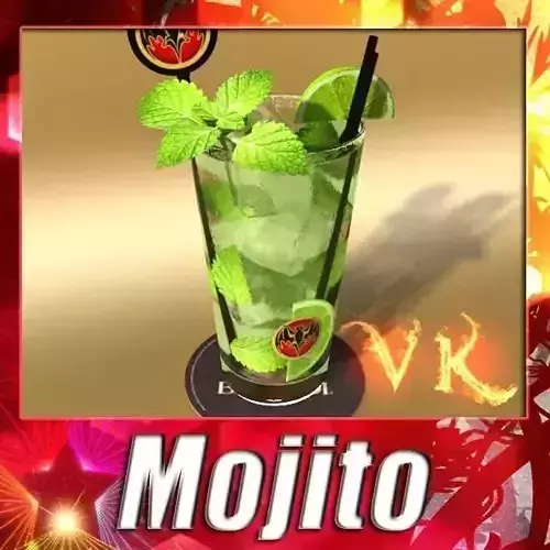 Mojito Cocktail High Detail 3D model
