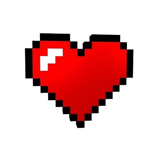 Pixel Heart v1 011 Low-poly 3D model