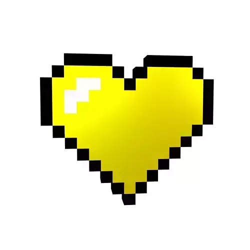 Pixel Heart v1 013 Low-poly 3D model