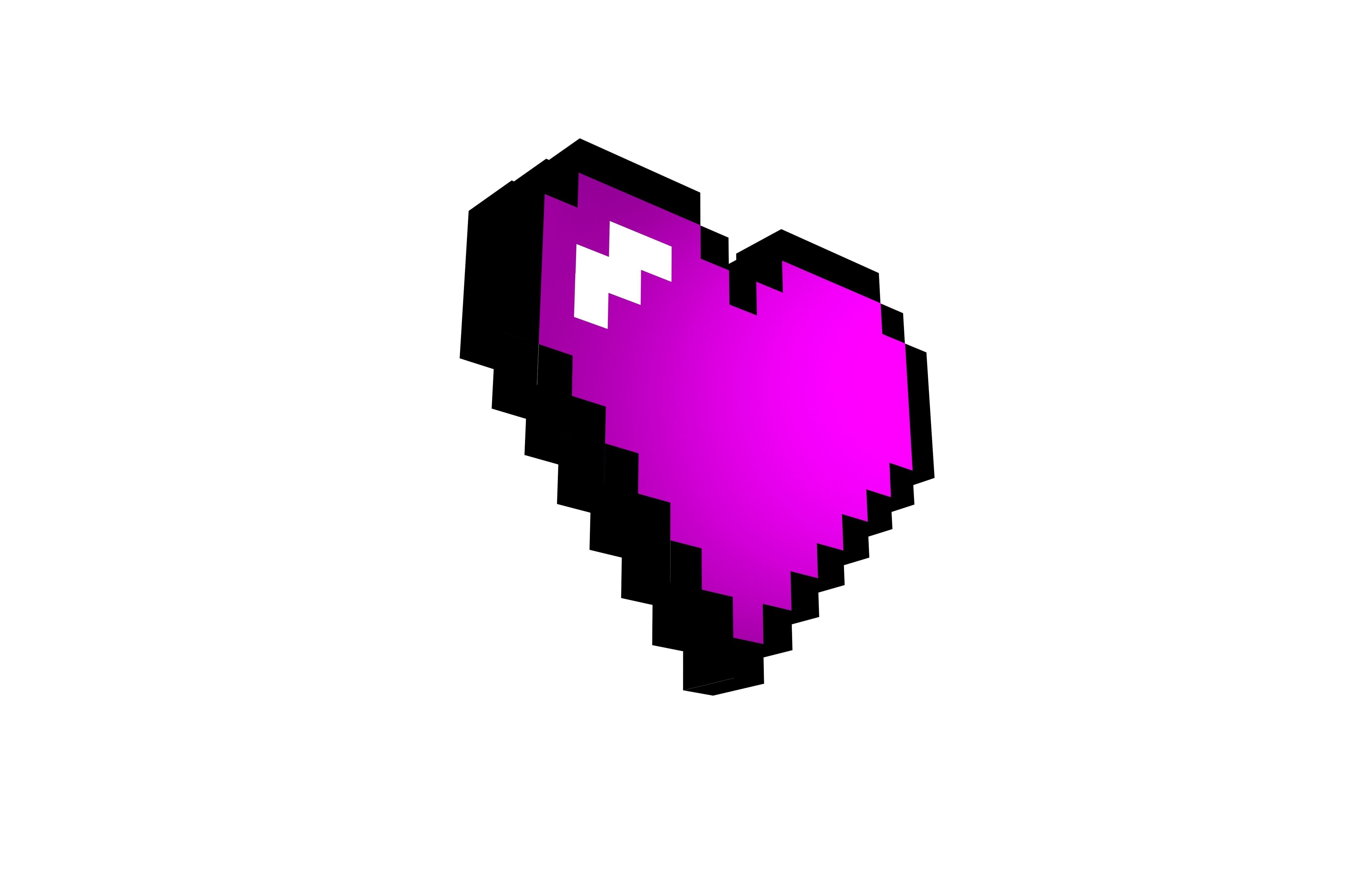 3D model Pixel Heart v1 016 VR / AR / low-poly | CGTrader