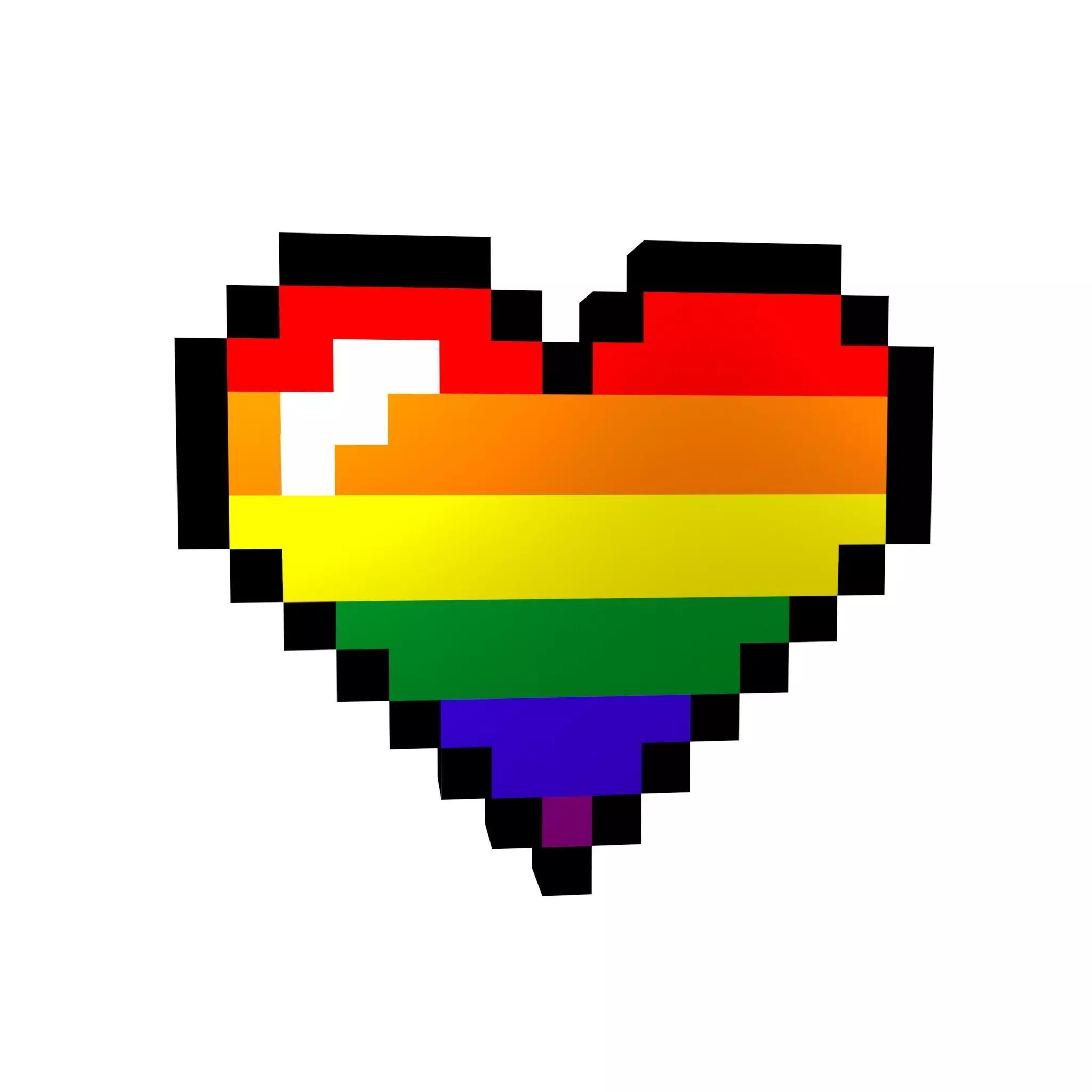3D model Pixel Heart v1 017 VR / AR / low-poly | CGTrader