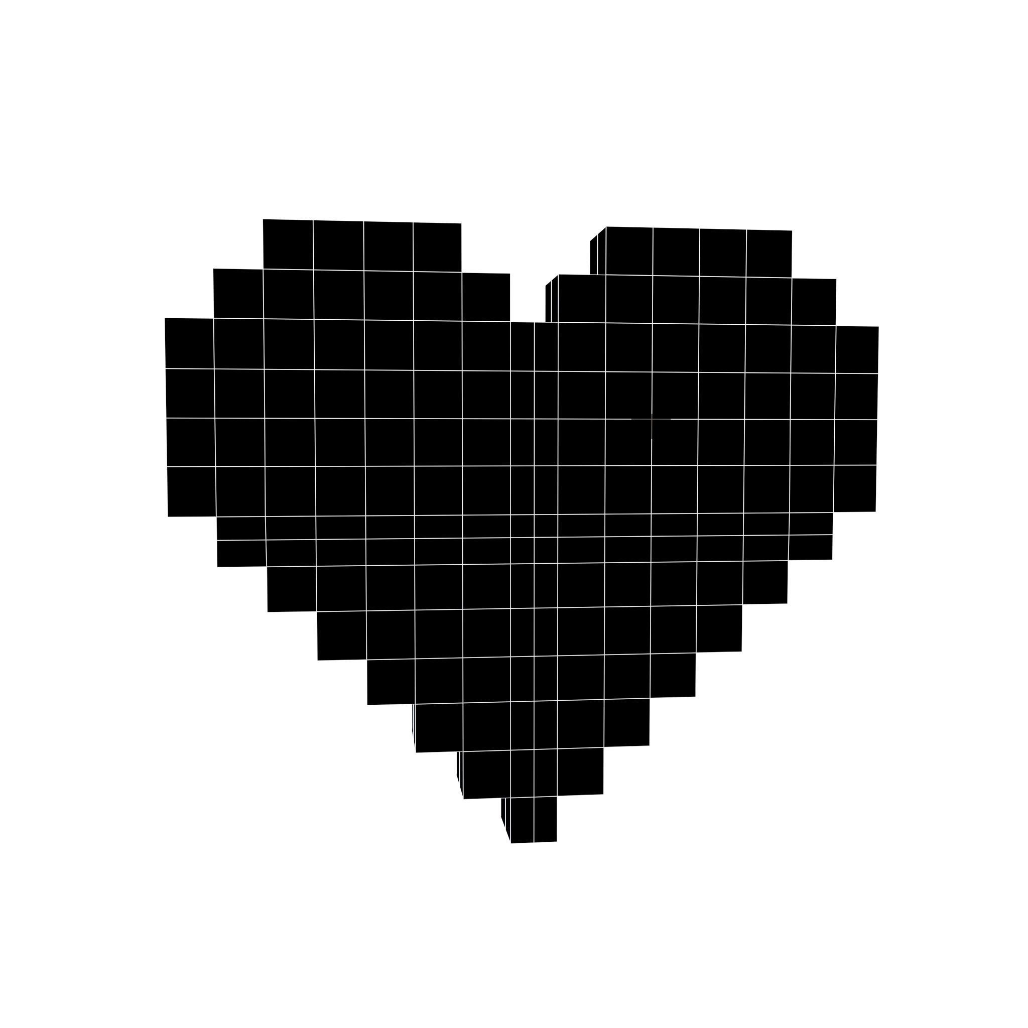 Pixel Heart v1 018 Low-poly 3D model_4