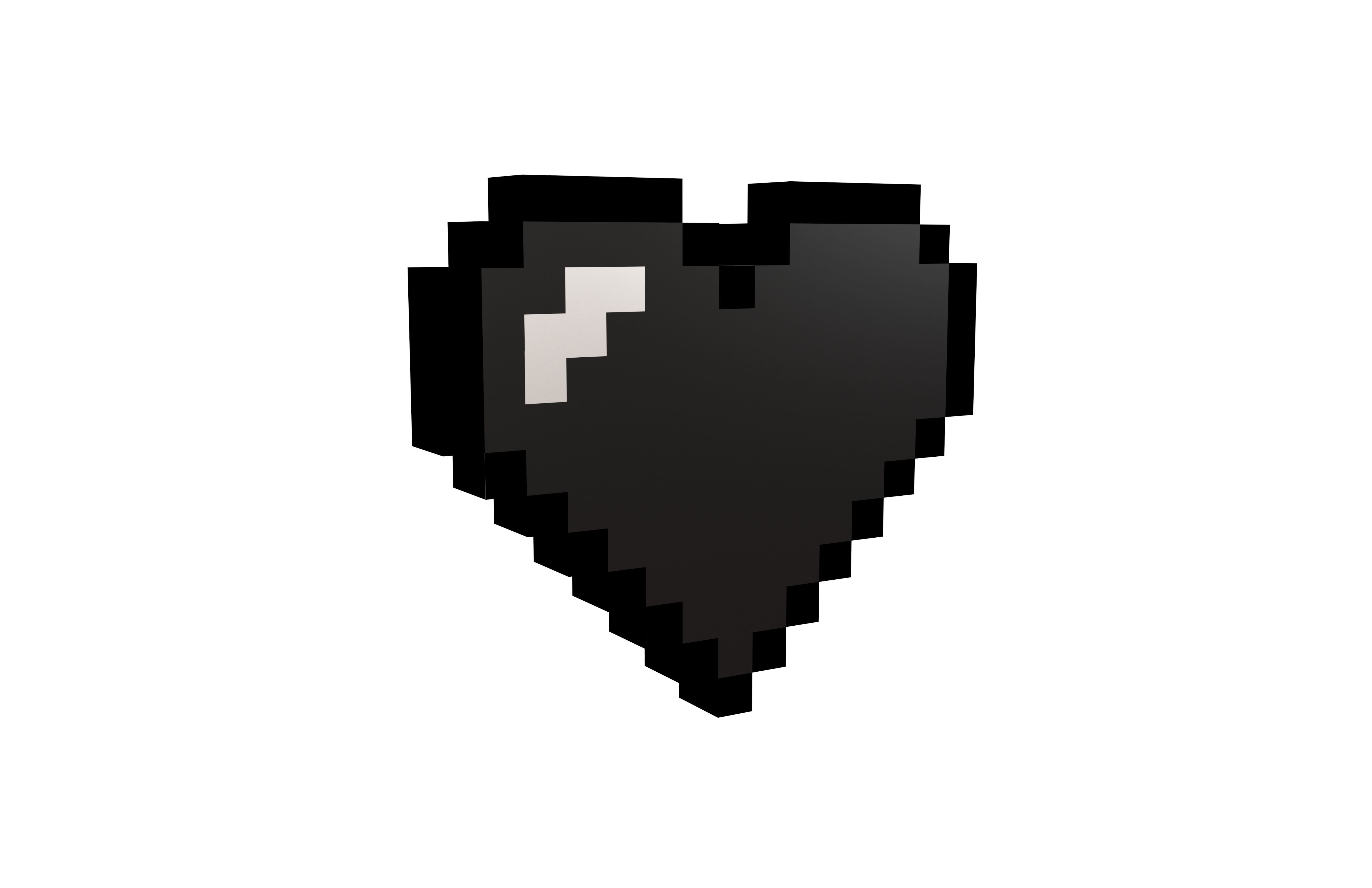 Pixel Heart v1 018 Low-poly 3D model_1