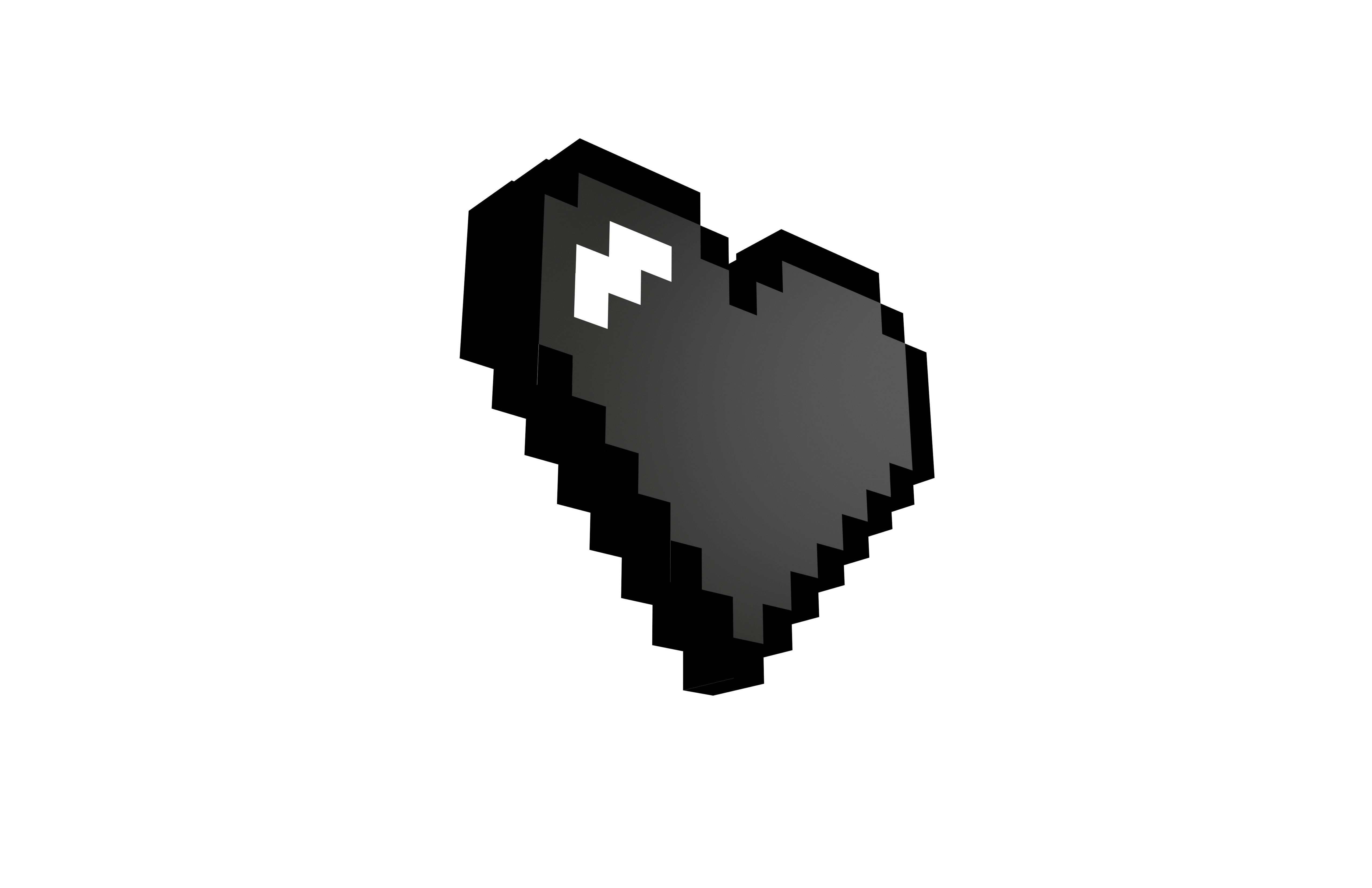 Pixel Heart v1 018 Low-poly 3D model_3