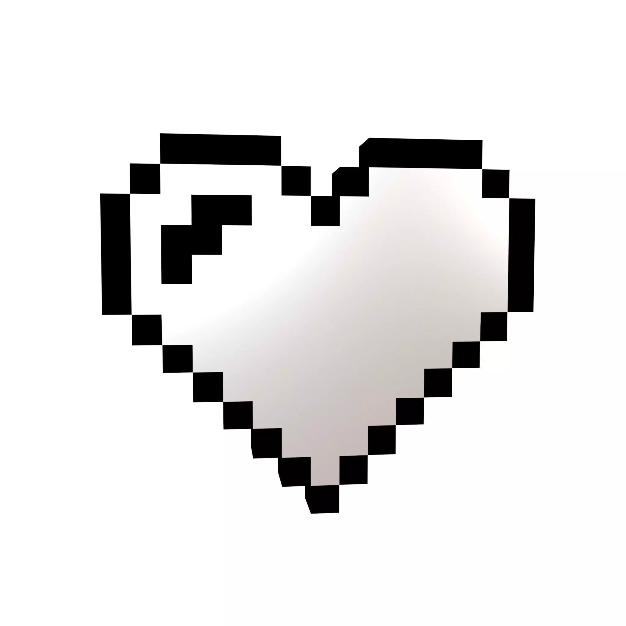 Pixel Heart v1 019 Low-poly 3D model_0