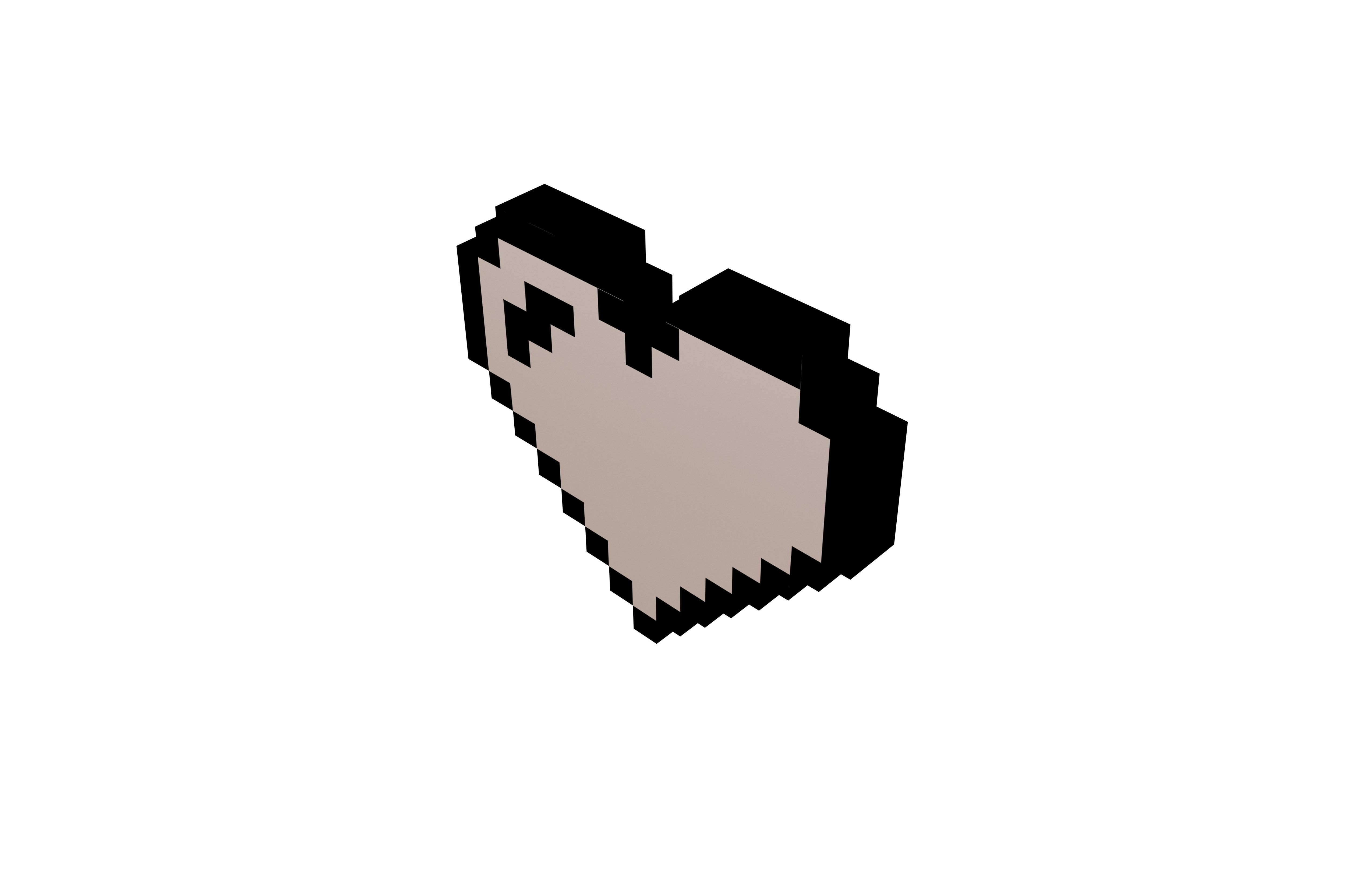 Pixel Heart v1 019 Low-poly 3D model_2