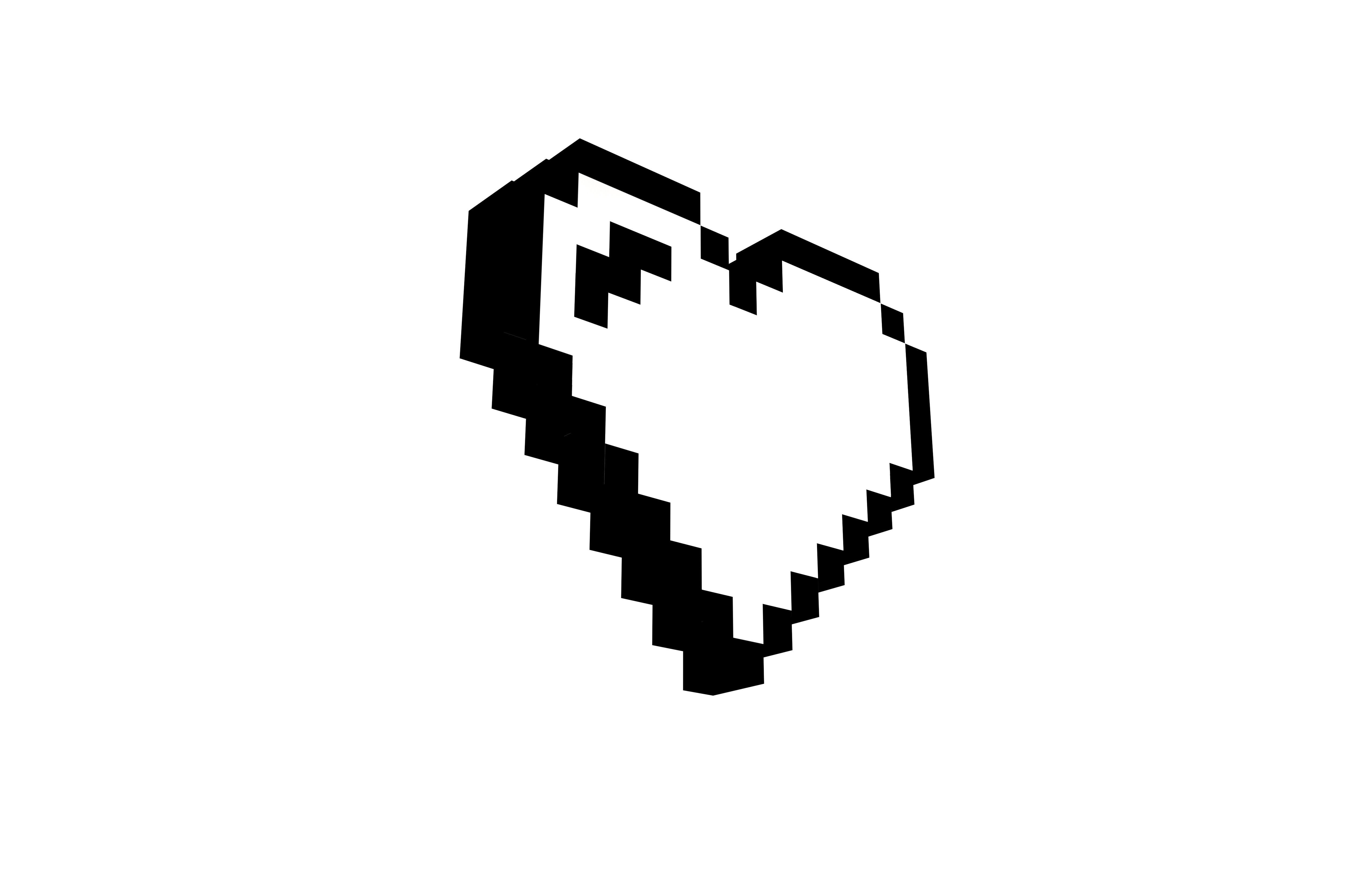 Pixel Heart v1 019 Low-poly 3D model_3