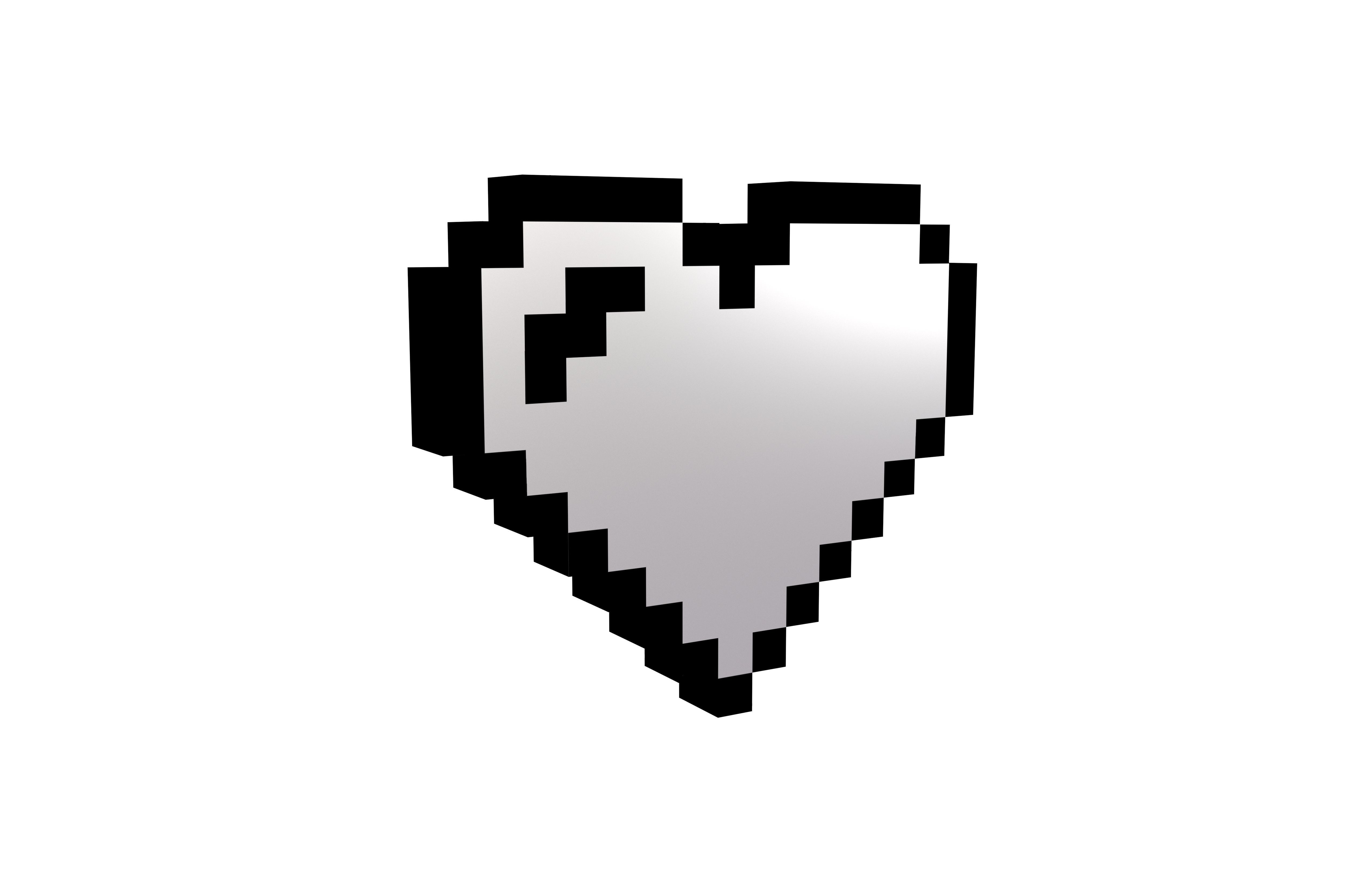 Pixel Heart v1 019 Low-poly 3D model_1