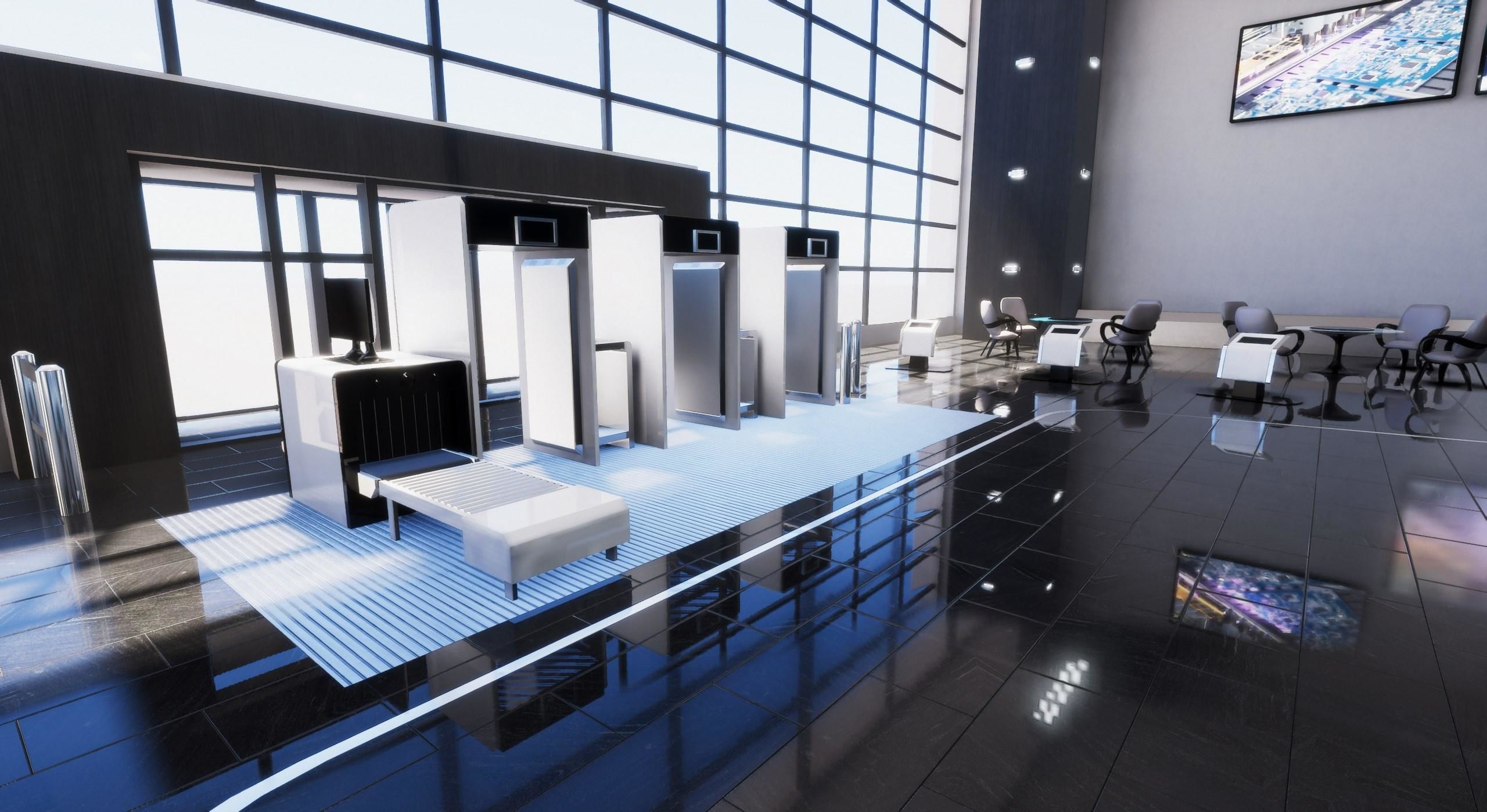 Business Center Lobby Interior Unity asset Low-poly 3D model_6