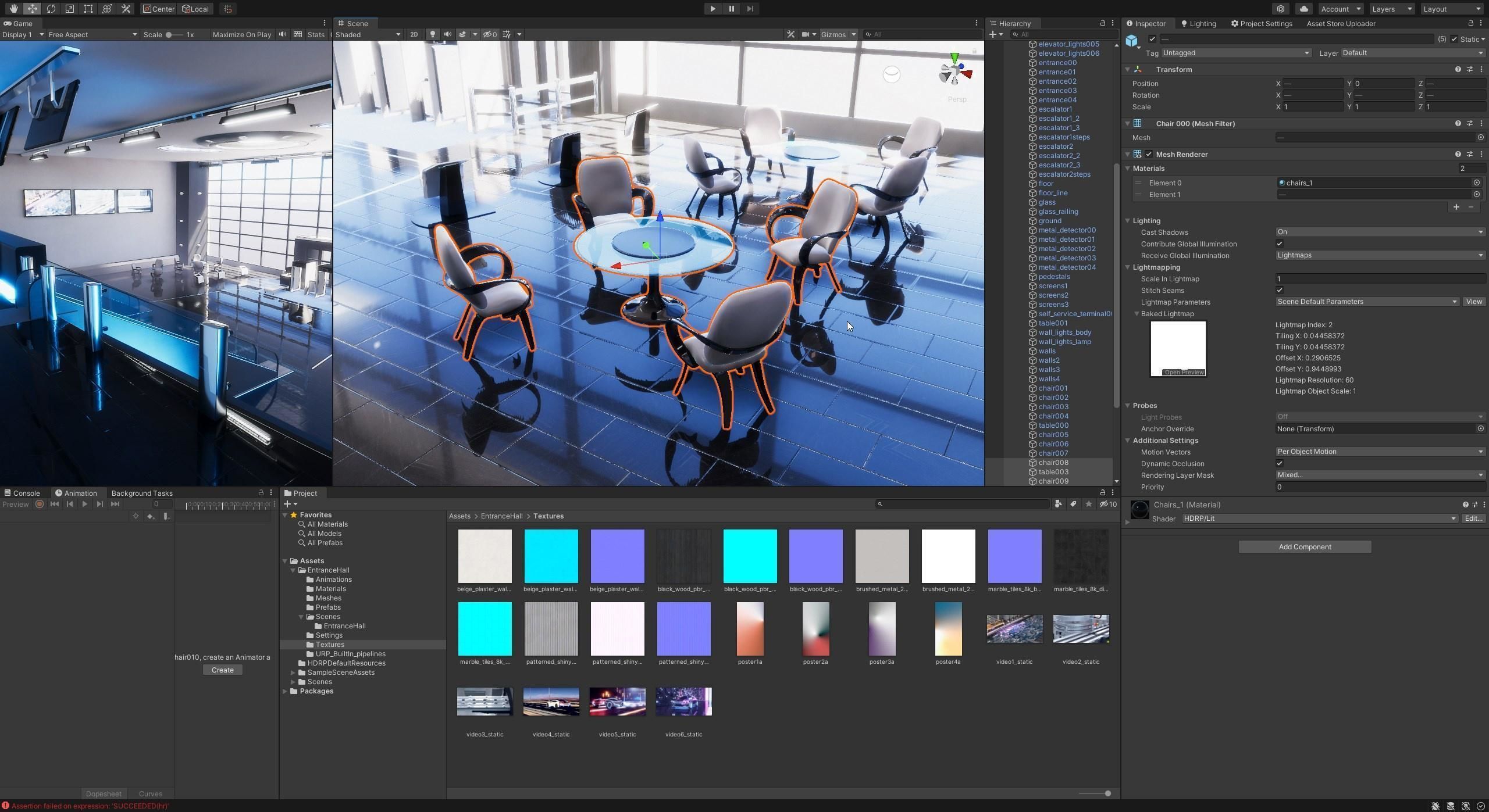 Business Center Lobby Interior Unity asset Low-poly 3D model_4