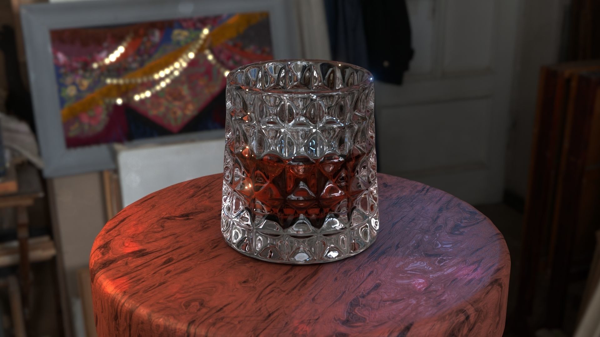 Whiskey glass  Low-poly 3D model_2