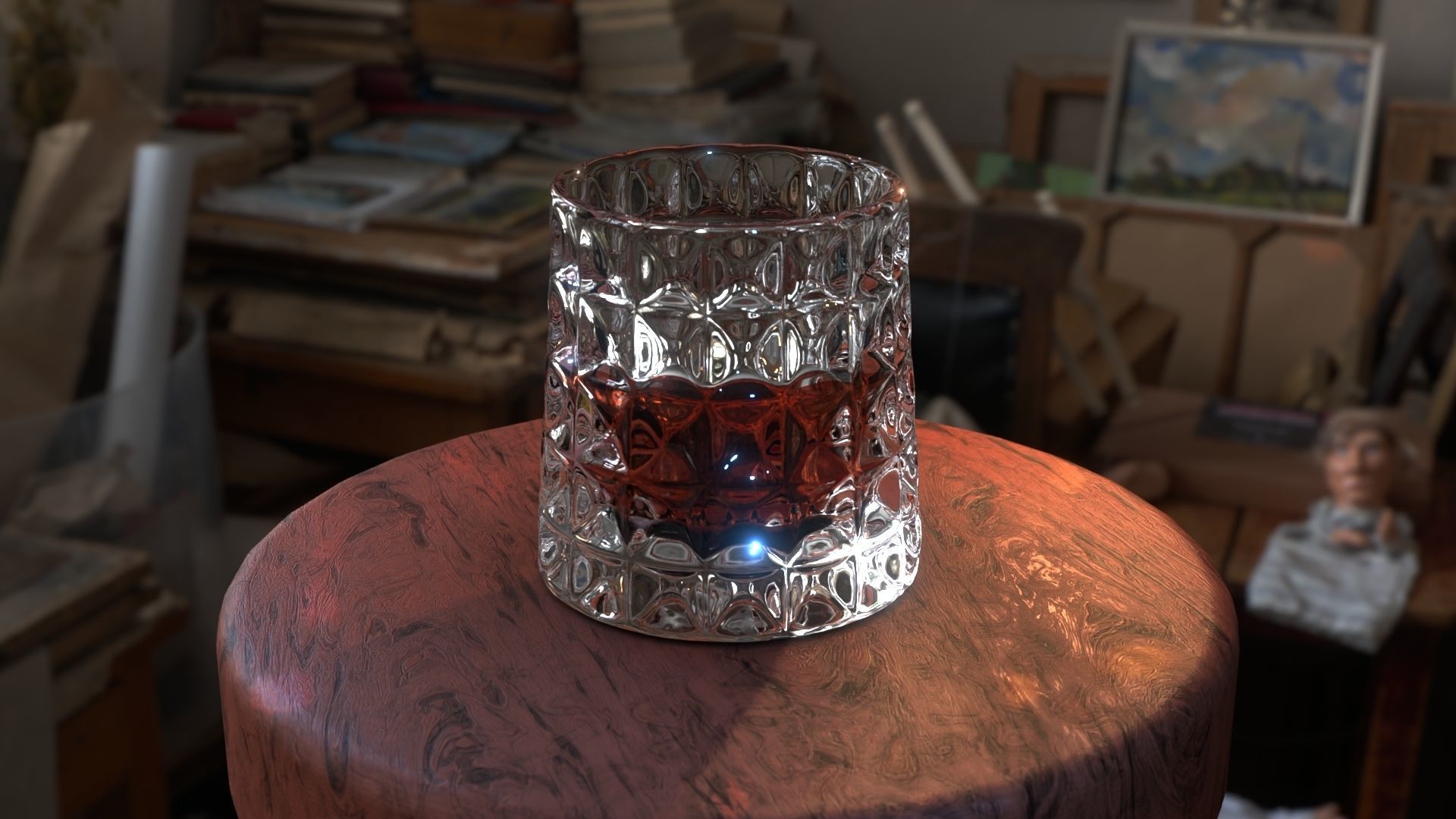 Whiskey glass  Low-poly 3D model_6
