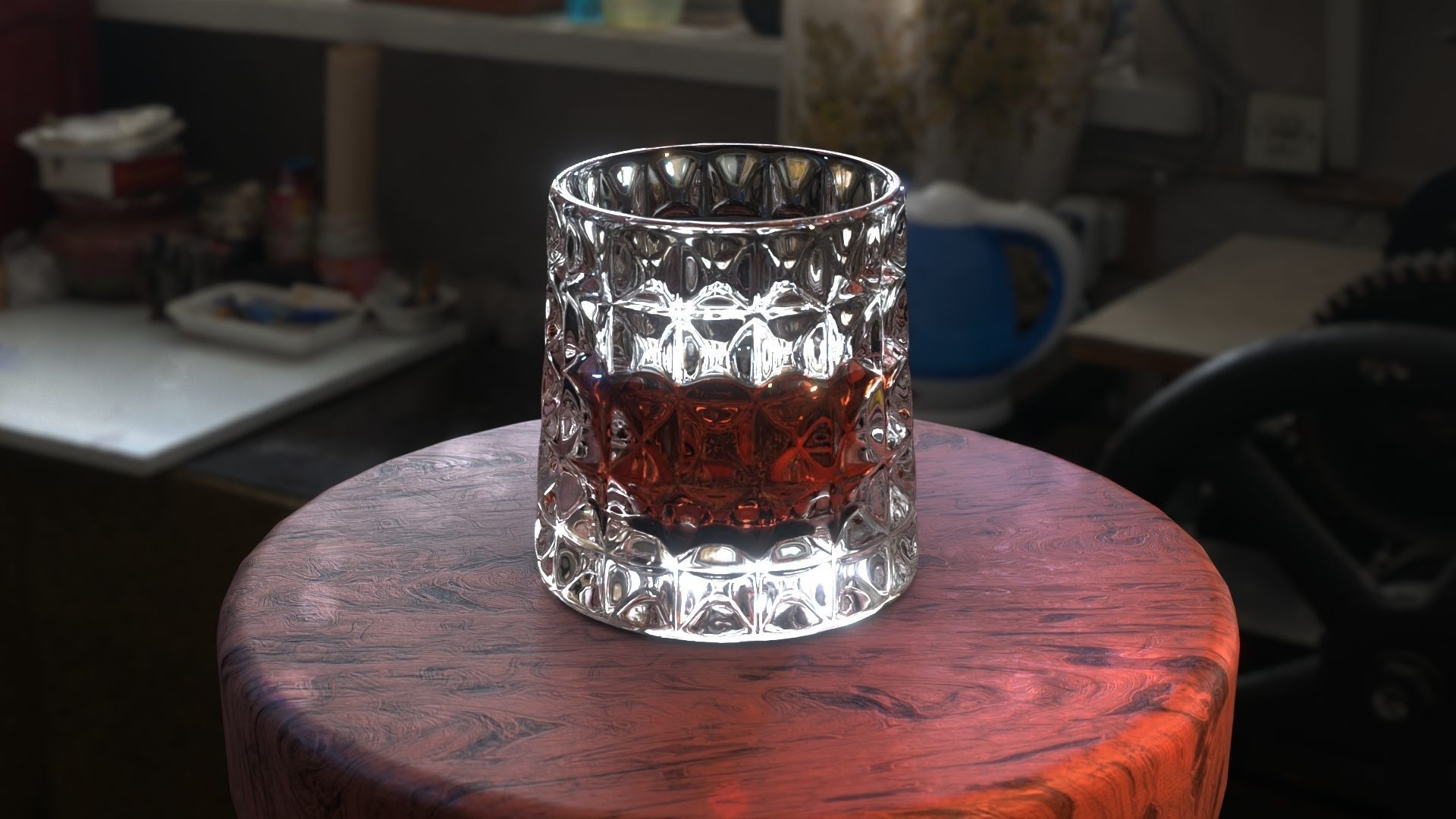 Whiskey glass  Low-poly 3D model_8