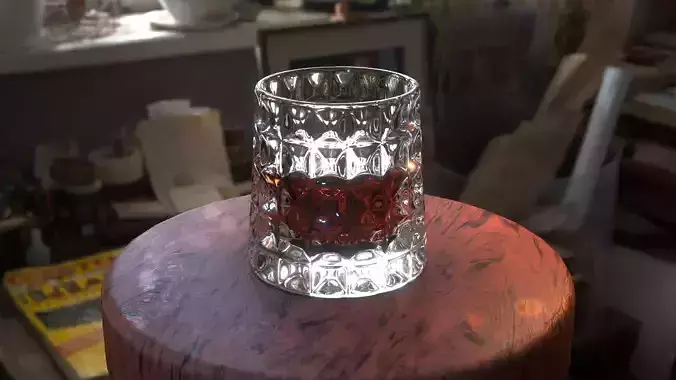 Whiskey glass  Low-poly 3D model