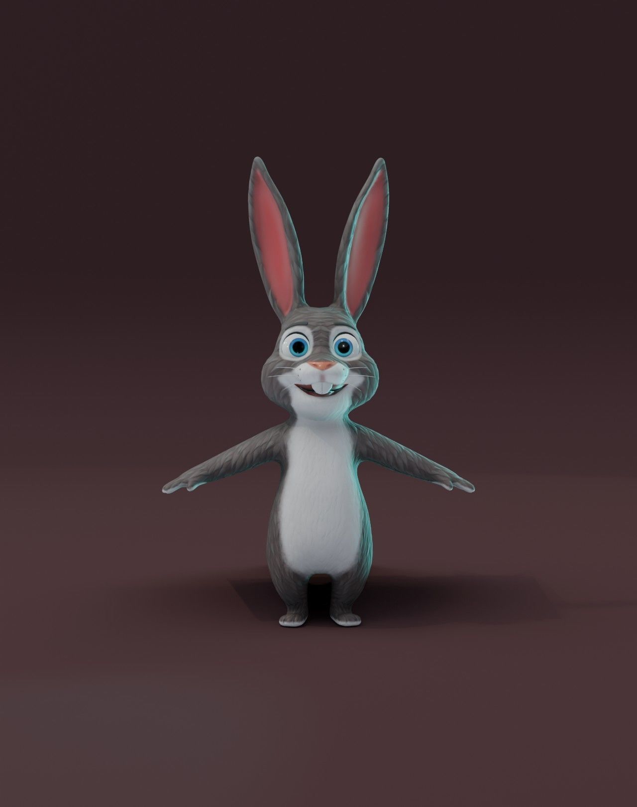 Cartoon Animated Rabbit with Props 3D Model Low-poly 3D model_24